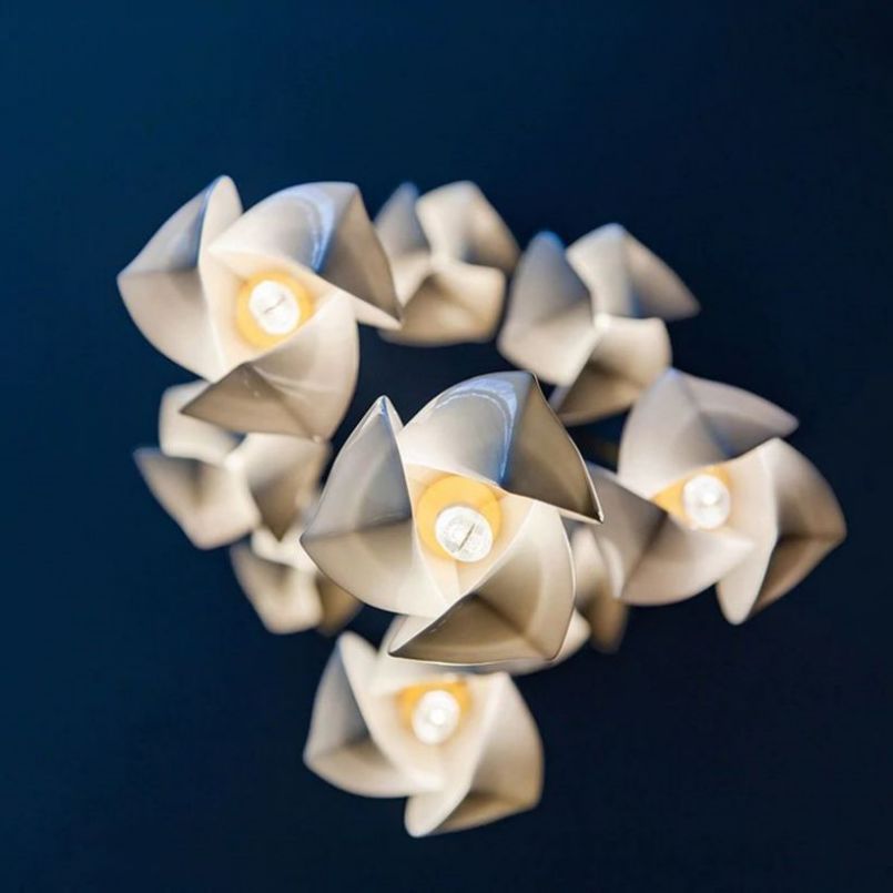 Elegant Bloom Ceramic Chandelier - Modern Handcrafted Ceiling Light Fixture for Dining Room, Living Room & Bedroom | Perfect for Home Decor & Interior Design