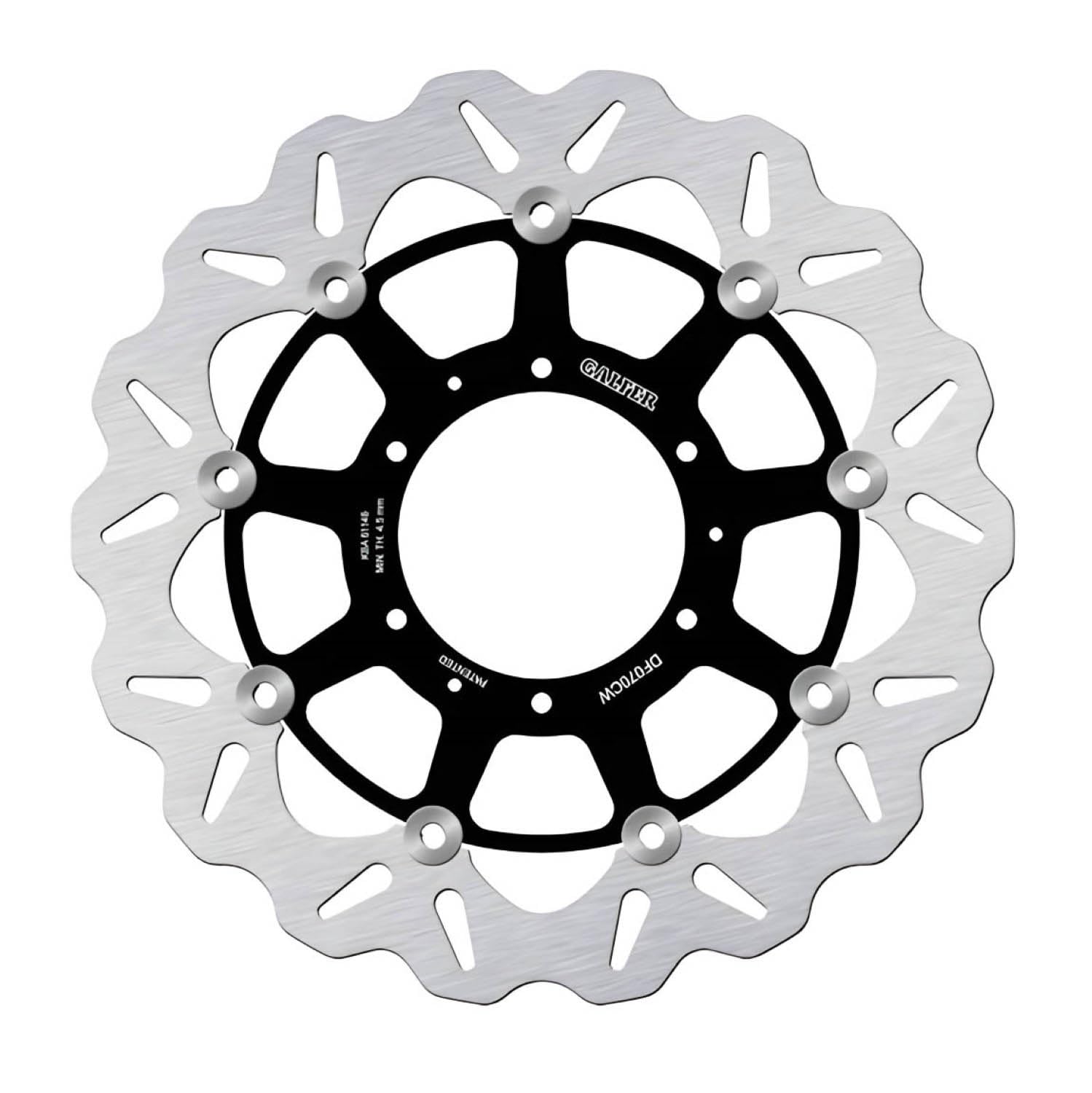 Galfer Floating Wave Brake Rotor - Front (Black) for 2004-2005 Honda CBR1000RR | High-Performance Motorcycle Disc Brake for Racing & Street Riding