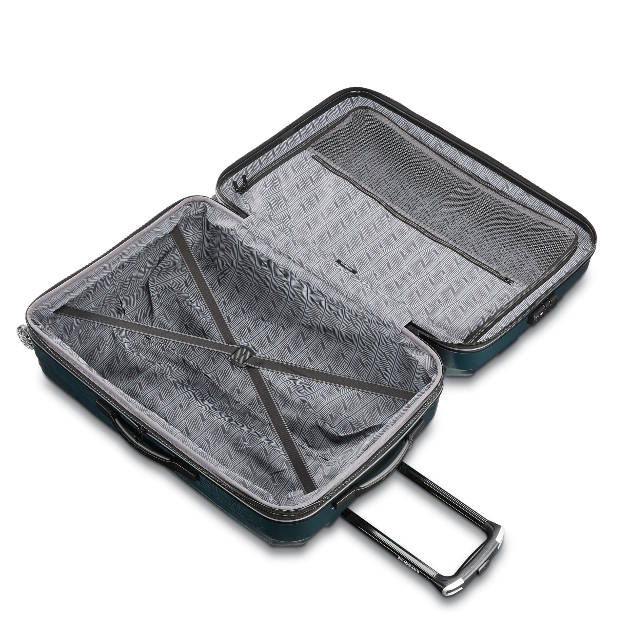 Samsonite Centric 2 Expandable Hardside Spinner Luggage 24-Inch Checked Medium Suitcase - Emerald Green | Perfect for Business Travel & Vacation Packing