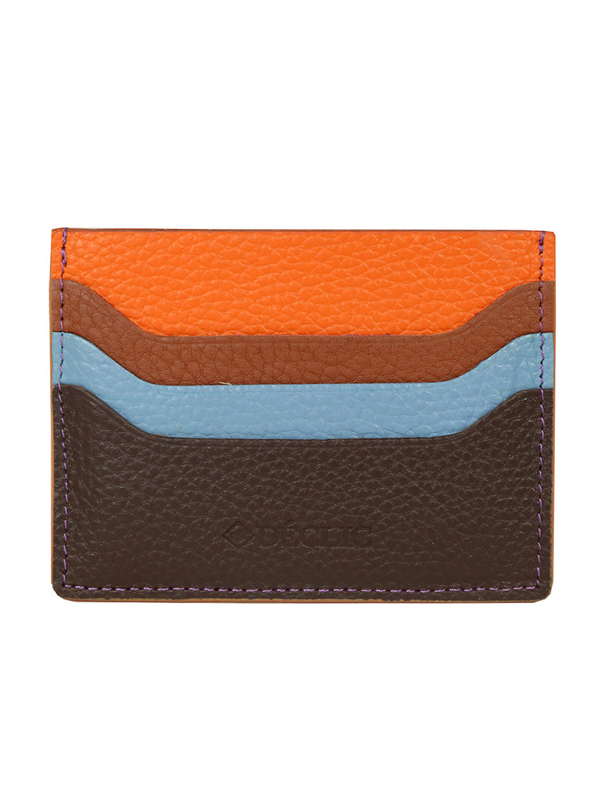 DÉCLIC Racer Stripe RFID Blocking Credit Card Wallet - Slim Leather Bifold Wallet for Men & Women - Chocolate Brown (Perfect for Travel, Business & Everyday Use)