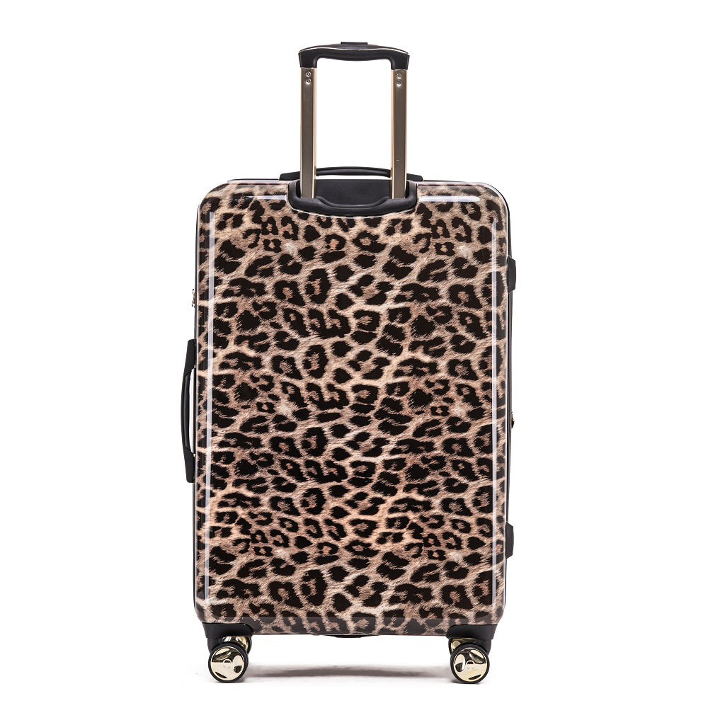 Tosca 29-Inch Large 4-Wheel Hard Shell Suitcase - Leopard Print Luggage for Travel, Business Trips & Vacation Packing