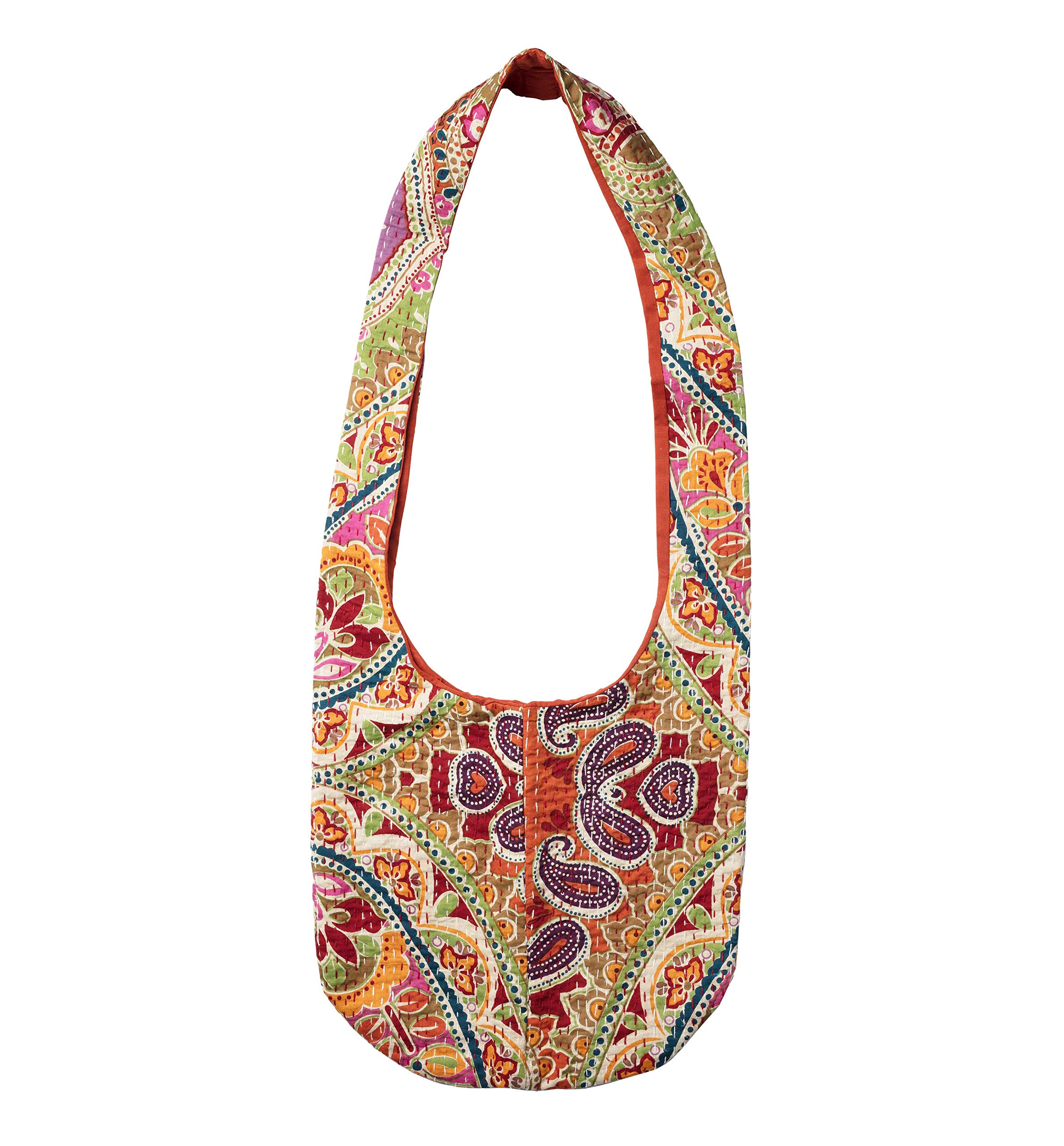 Handmade Kantha Fabric Sling Bag for Women - Unique Boho Crossbody Purse, Stylish Shoulder Bag for Shopping, Travel & Everyday Use
