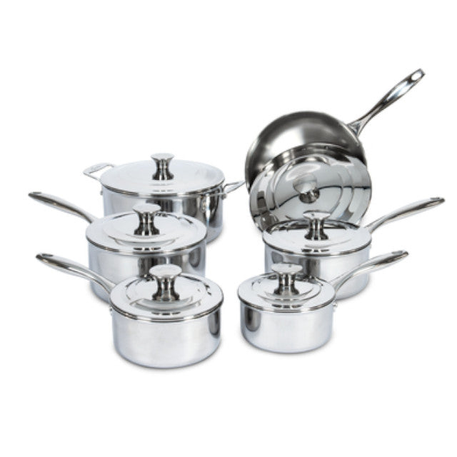 LAGOSTINA 12-Piece Expert Clad Cookware Set - Stainless Steel Pots and Pans with Blemished Packaging (Full Warranty Included) - Model L96260361 - Perfect for Home Cooking, Professional Kitchens & Gift Giving