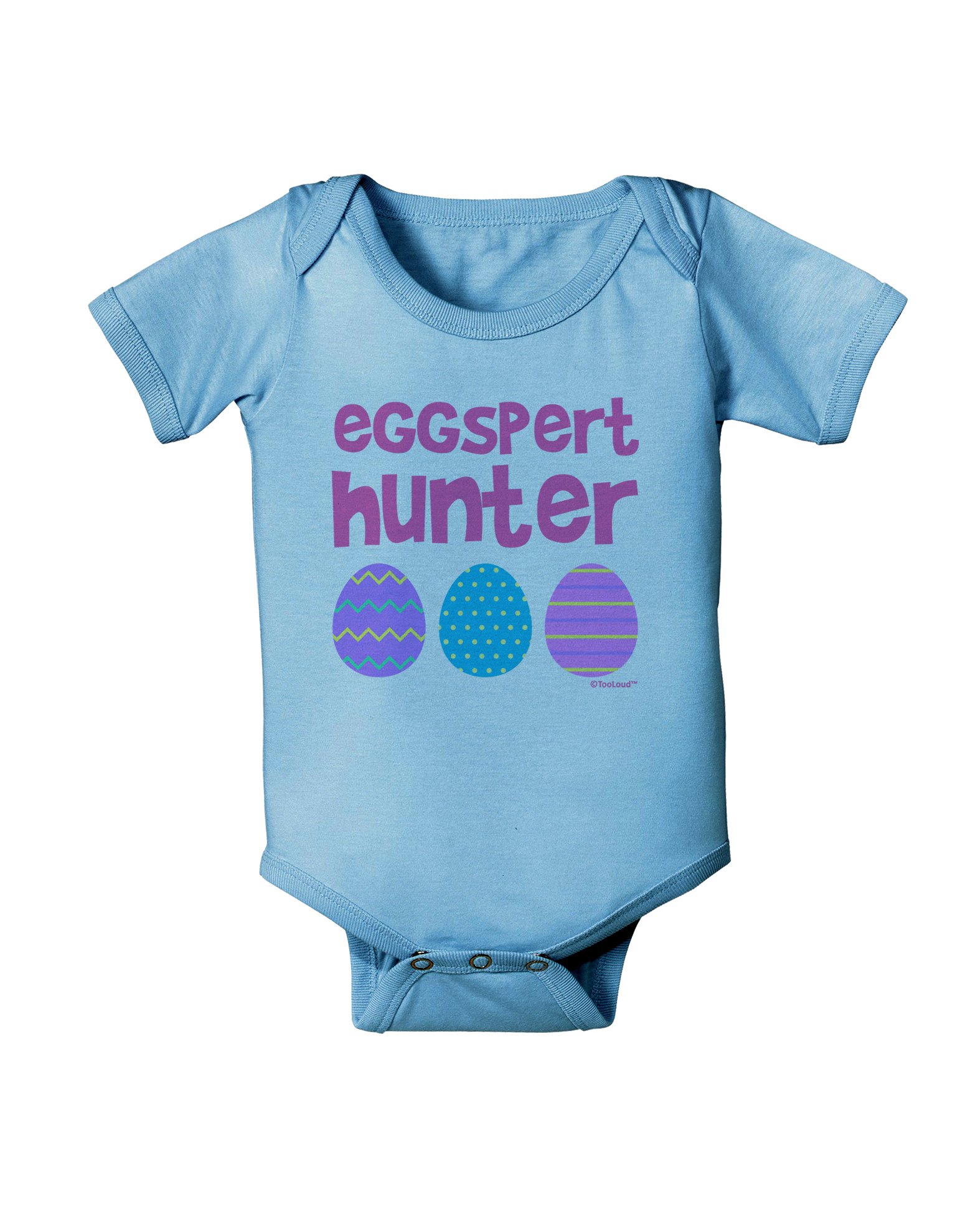 TooLoud Eggspert Hunter - Pink Easter Baby Romper Bodysuit for Boys & Girls - Cute Easter Outfit for Baby Photo Shoots & Holiday Celebrations