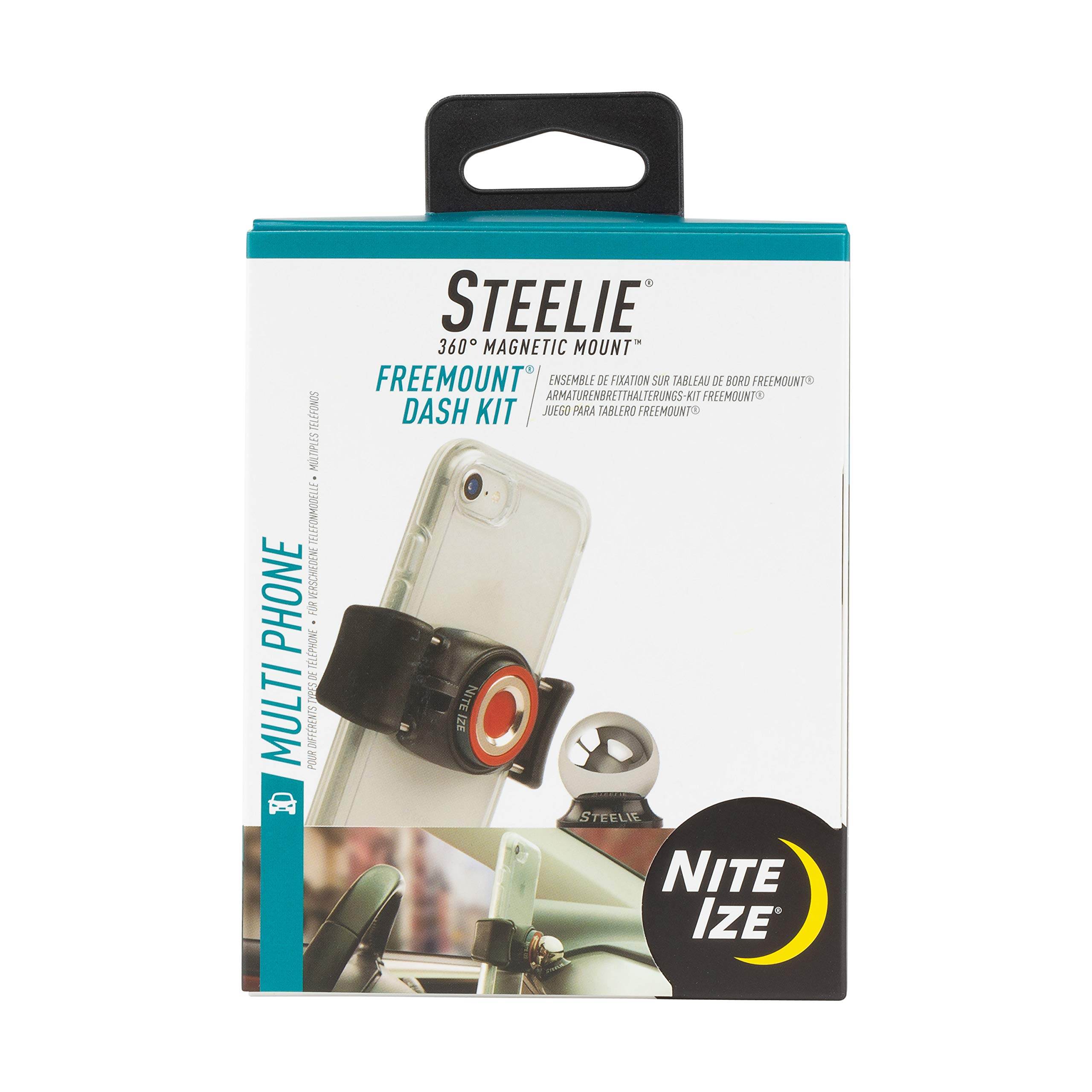 Nite Ize Steelie Dash FreeMount Car Phone Mount Kit - Secure & Adjustable Smartphone Holder for Cars, Trucks & SUVs - Perfect for GPS Navigation, Hands-Free Calls & Music Streaming While Driving