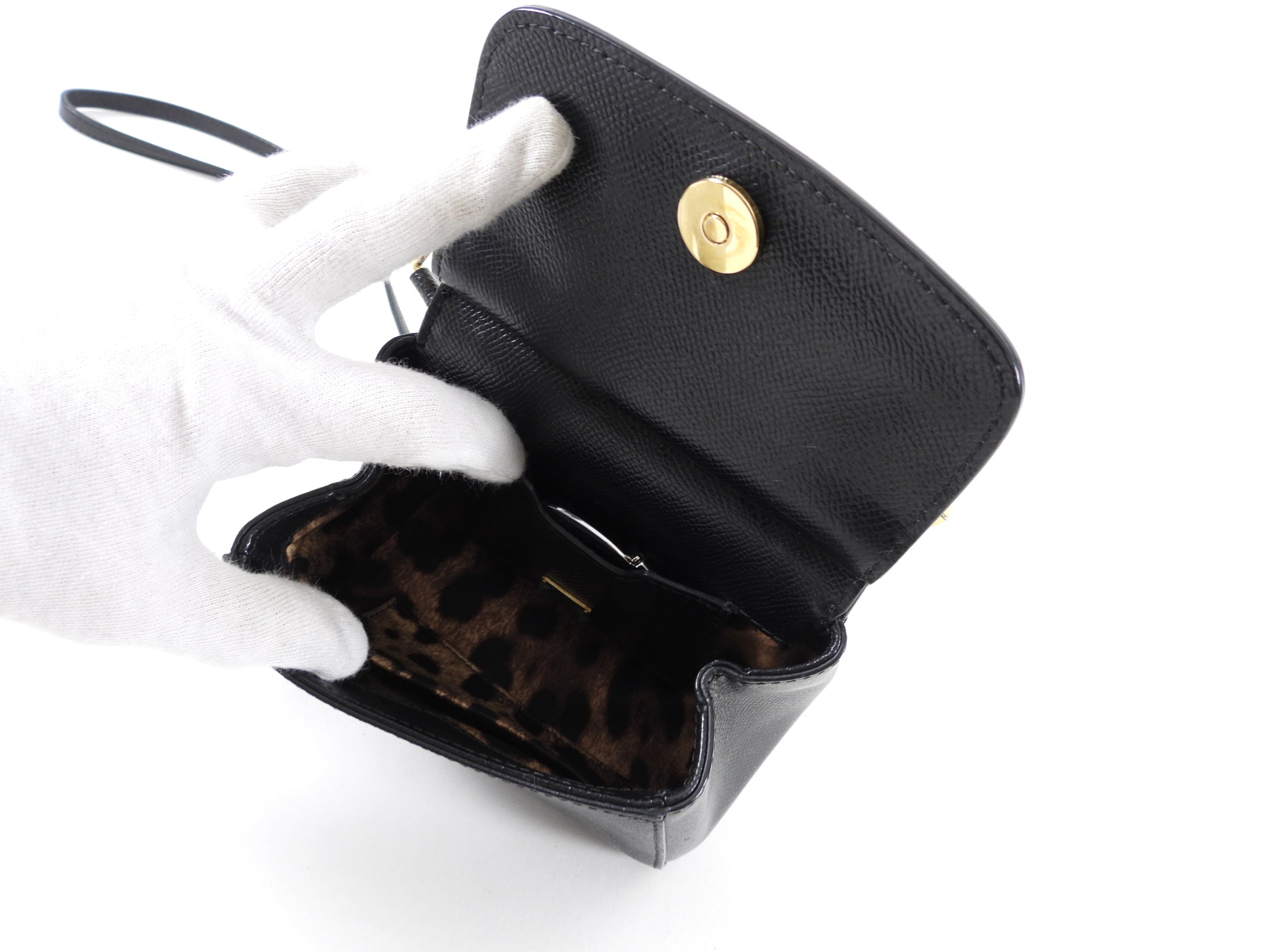 Dolce & Gabbana Miss Sicily Micro Mini Crossbody Bag for Women - Luxury Leather Shoulder Purse for Date Night, Party & Travel Accessories