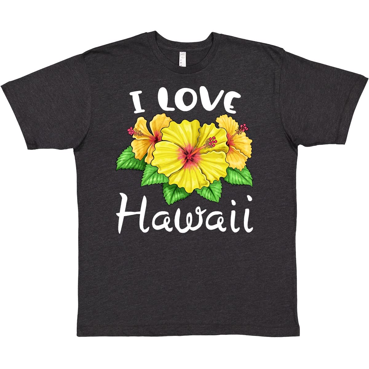 I Love Hawaii Hibiscus Flowers T-Shirt - Soft Cotton Casual Tee for Beach Vacation & Tropical Theme Parties