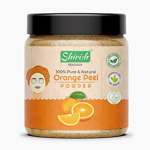 Pure & Natural Shirish Masala Orange Peel Powder for Skin - 100 Gram Jar Pack | Brightening Face Mask for Glowing Skin, Acne Treatment & Dark Spot Removal | Perfect for DIY Skincare & Spa Days