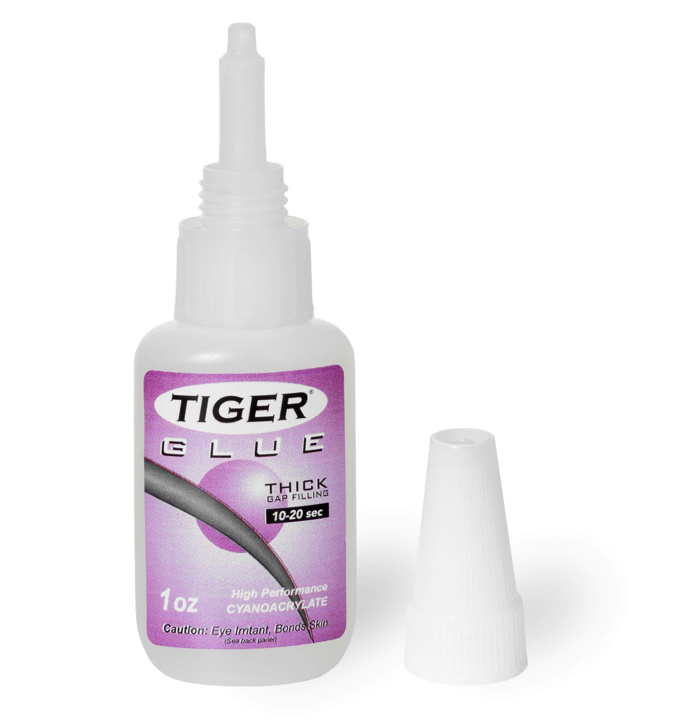 Tiger Glue for Billiard Pool Cue Tips - 1 oz Thick Gap Filling Adhesive, Fast Drying in 10-20 Seconds, Perfect for Cue Tip Repairs and Maintenance