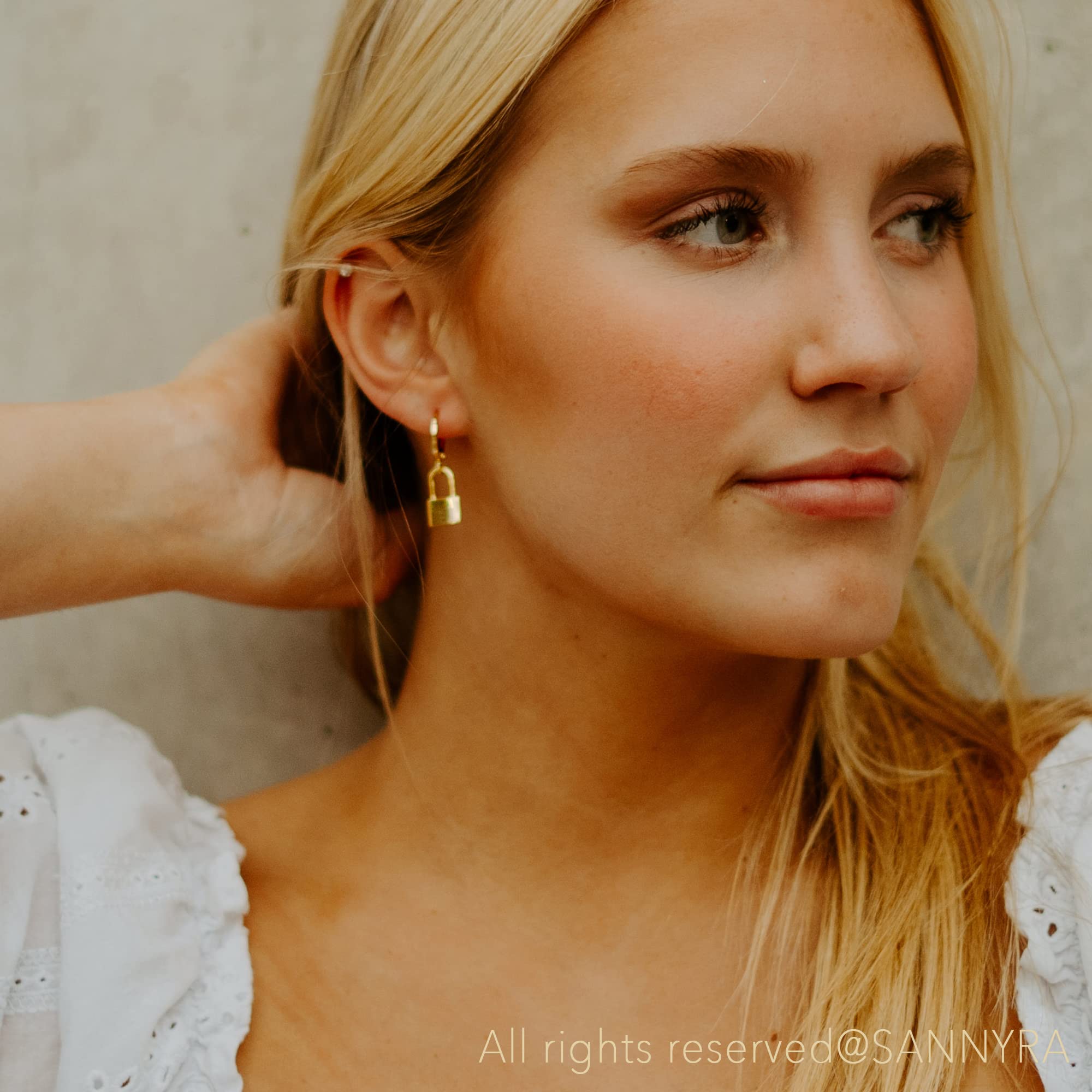 SANNYRA 14K Gold Plated Huggie Earrings for Women - Beach Sea Drop Dangle Earrings with Starfish, Butterfly, Moon & Seashell Charms - Perfect for Summer Vacation, Beach Party, Boho Outfit and Casual Wear