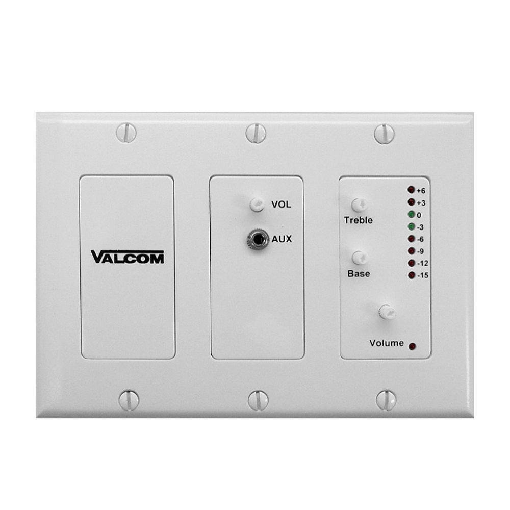 Valcom In-Wall Audio Mixer - Professional Multi-Zone Sound System for Home Theater, Office & Commercial Use