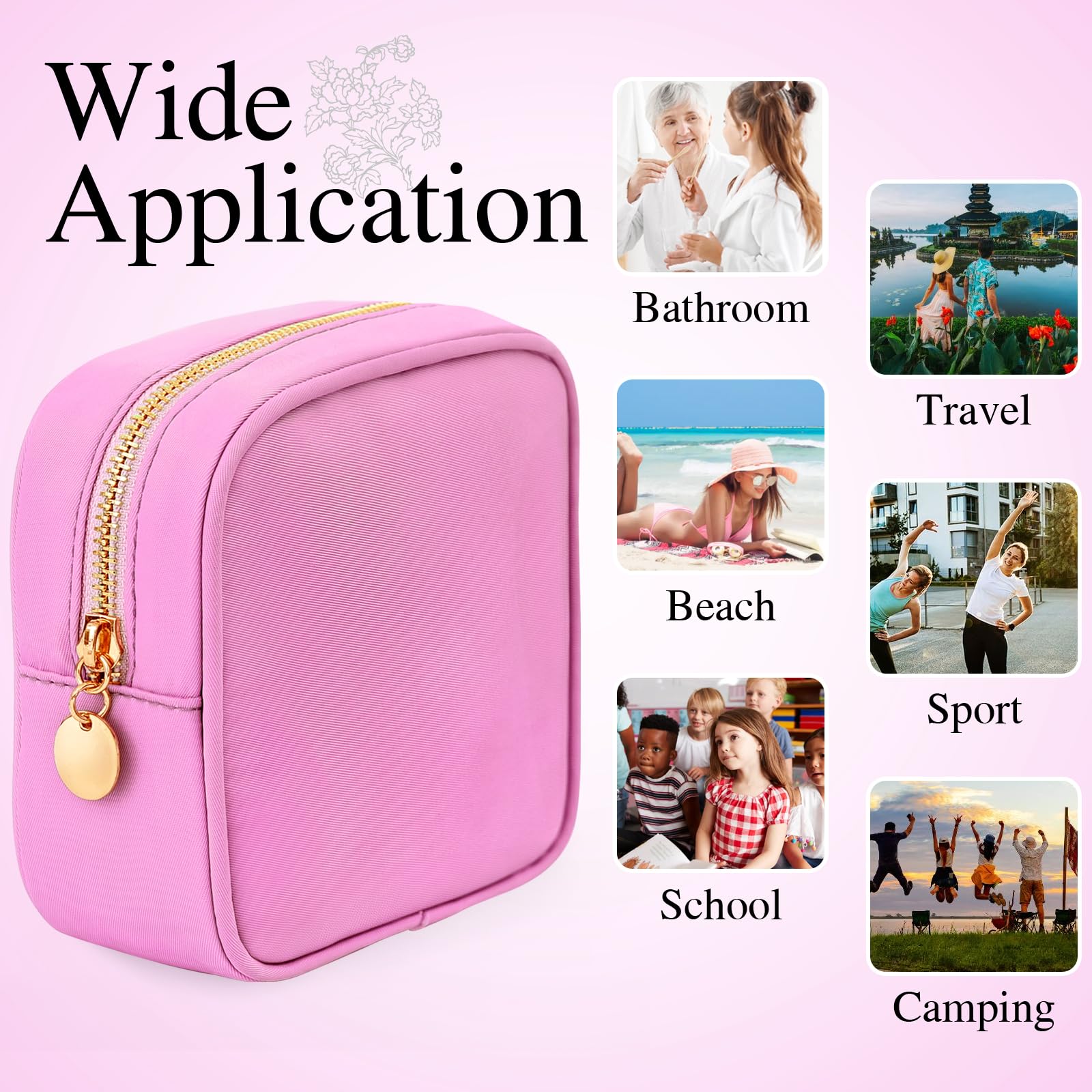 Mini Makeup Bag for Women - Travel Cosmetic Pouch, Purse Essentials for Girls (Perfect for Travel & Daily Use)