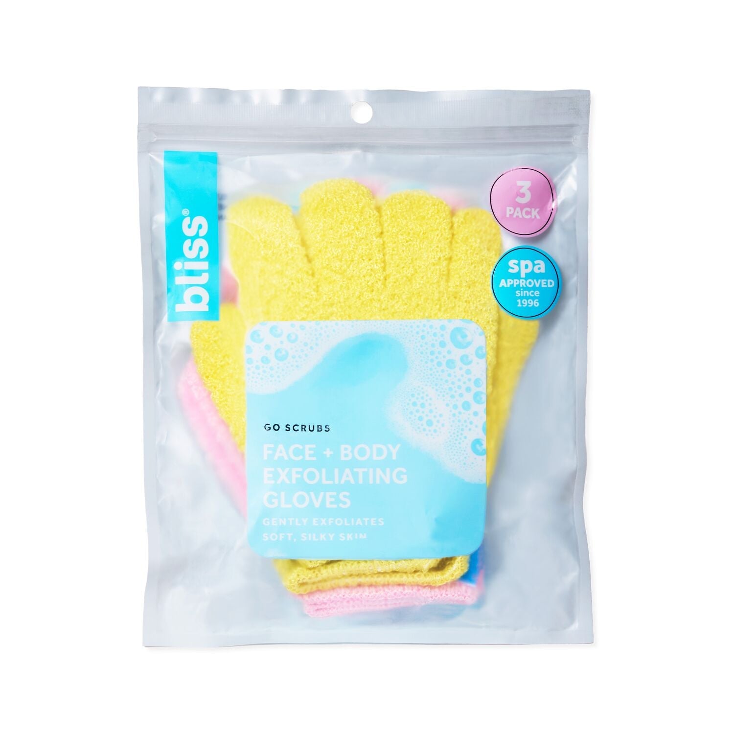 Exfoliating Gloves for Face & Body - 3 Pack Go Scrubs - Gentle Skin Exfoliation for Smooth & Glowing Skin - Perfect for Shower, Spa & Skincare Routine