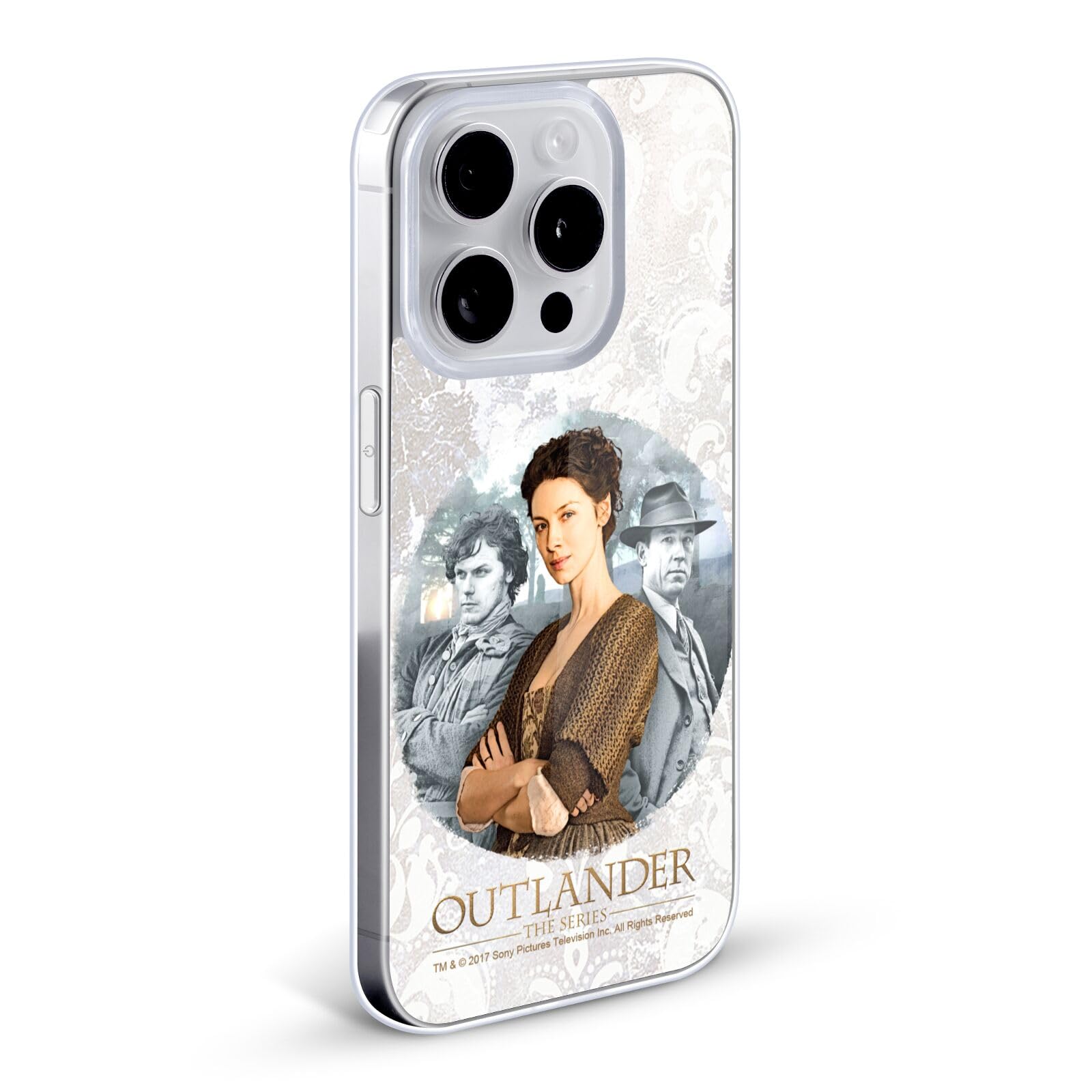 Officially Licensed Outlander Claire Jamie & Frank Portraits Soft Gel Case for Apple iPhone 11 Pro Max - Durable Protective Phone Cover for Fans, Travel & Everyday Use