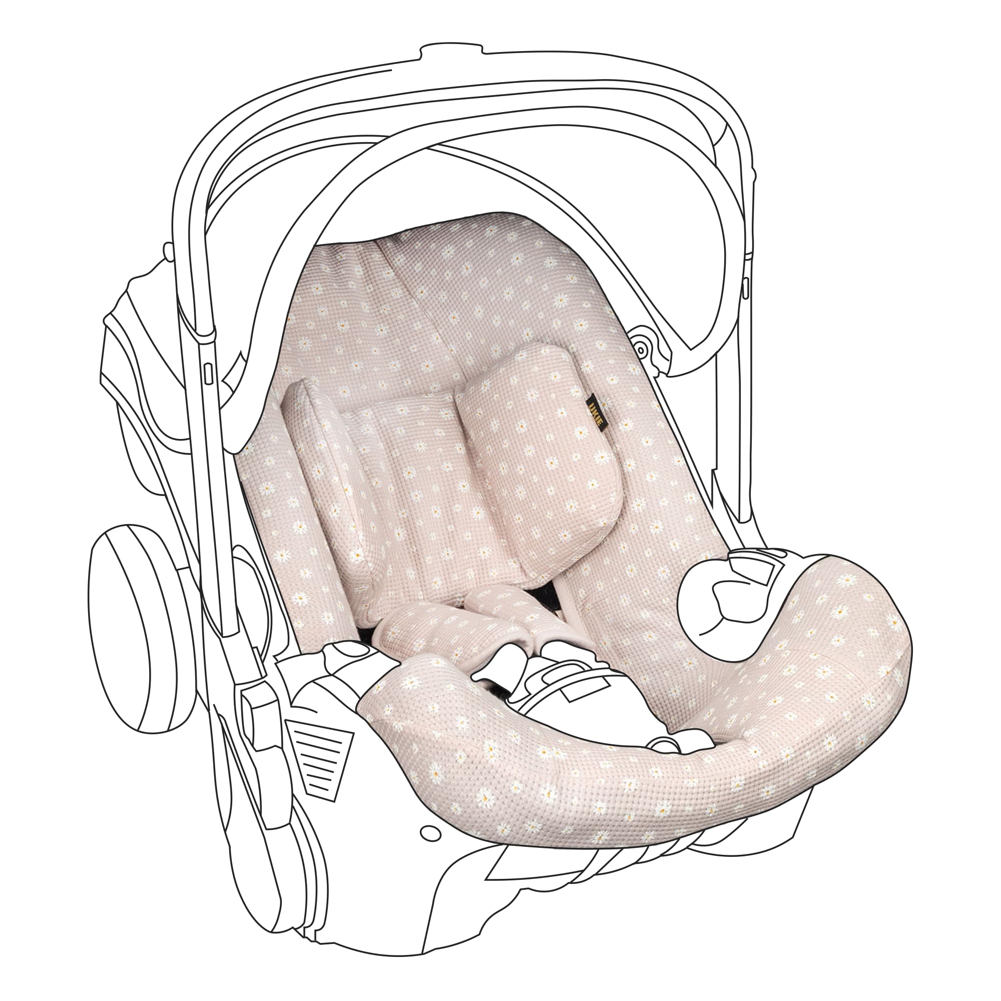 UKJE Doona Car Seat and Stroller Cover - CPSC Certified Infant Car Seat Protector & Liner in Eucalyptus Pink Daisy | Perfect for Travel, Daily Commutes & Baby Safety
