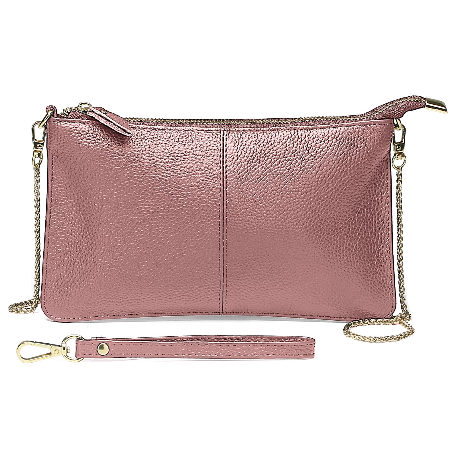 Uromee Women's Genuine Leather Wristlet Wallet Clutch Purse - Crossbody Bag with Detachable Shoulder Strap for Everyday Use, Travel & Special Occasions
