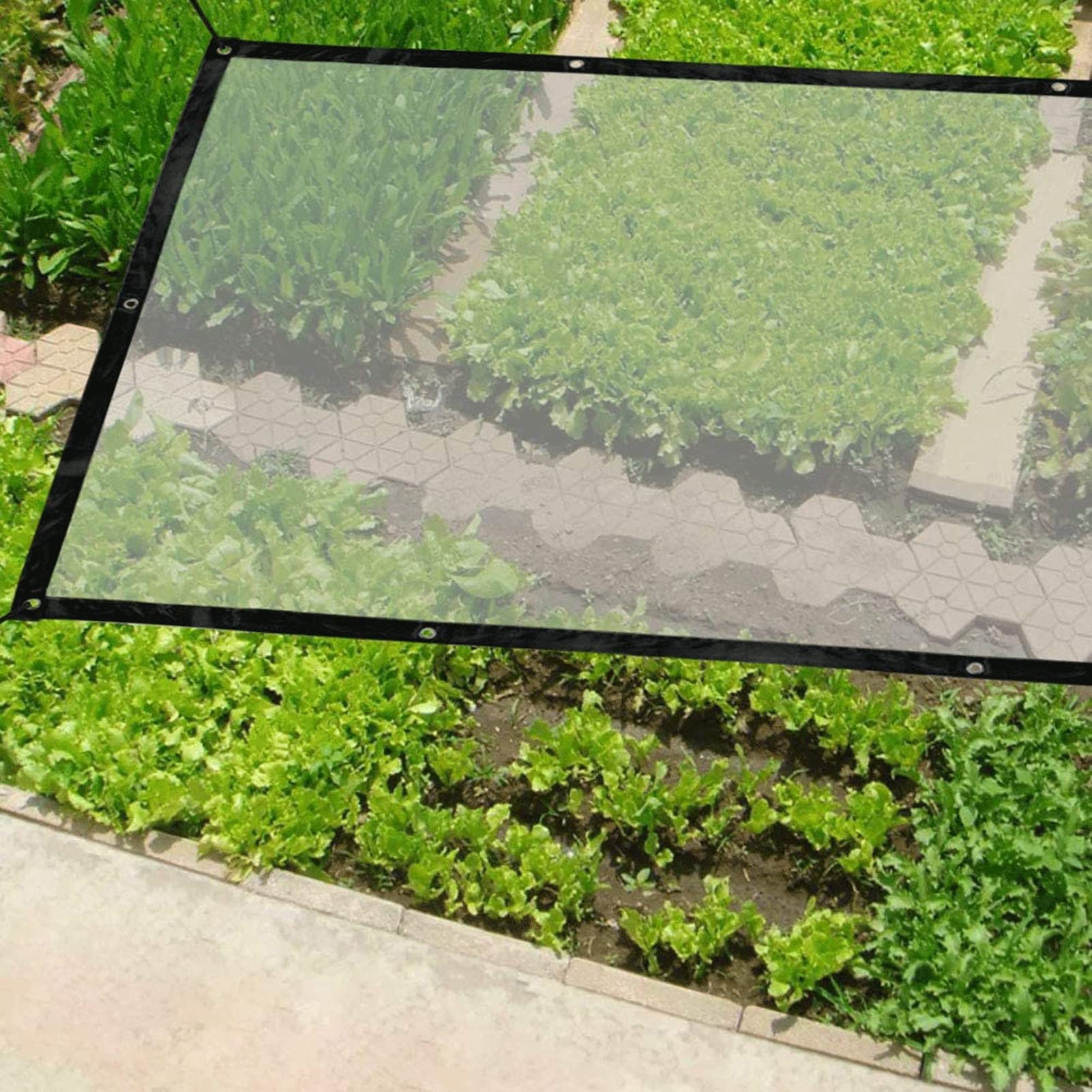 Heavy Duty Clear Waterproof Transparent Tarp with Grommets - Durable Tarpaulin Cover for Garden, Canopy, Balcony, Tent, Boat, Camping & Outdoor Protection