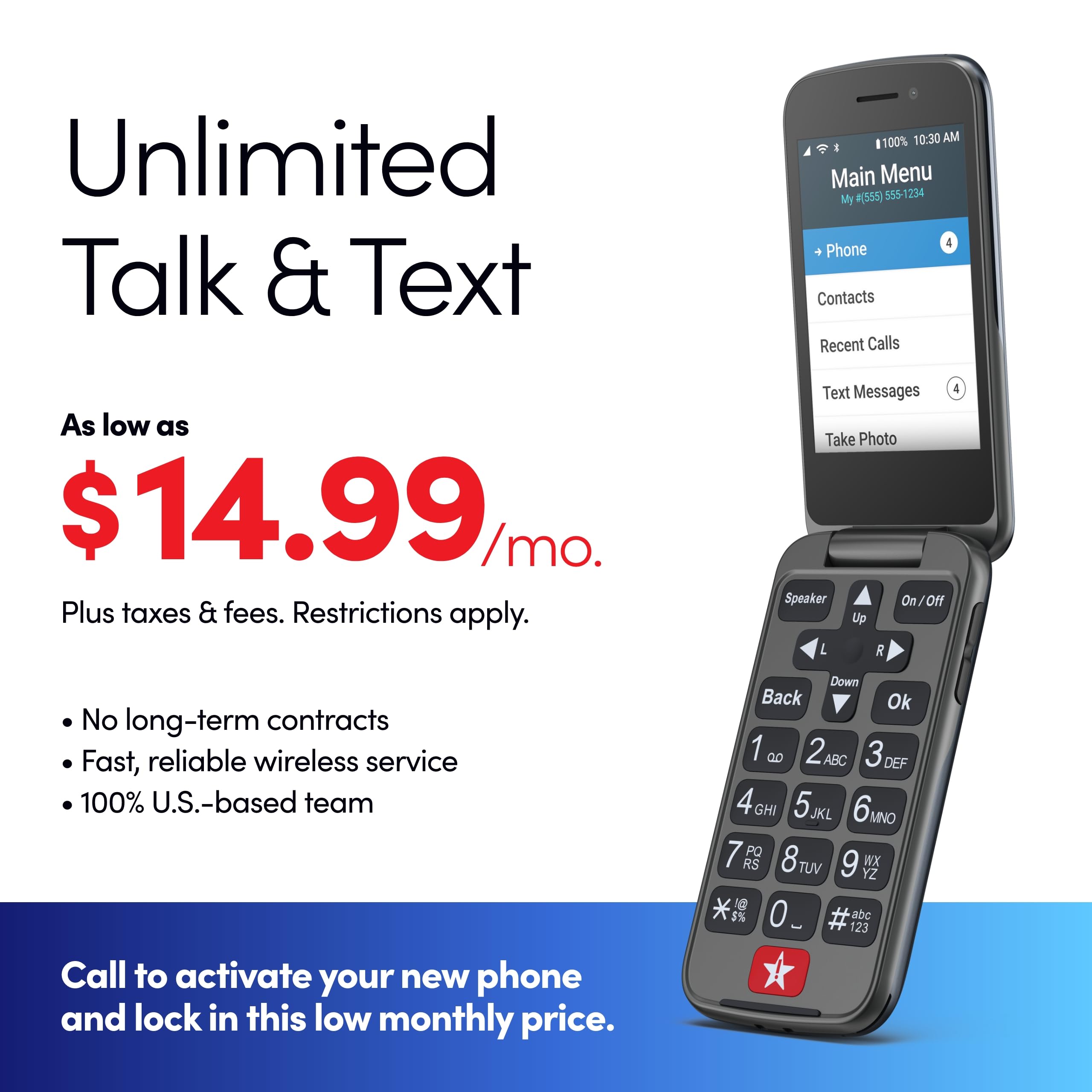Jitterbug Flip2 Senior Flip Phone - Easy-to-Use Cell Phone for Elderly | Graphite Color | GreatCall Activation Required | Perfect for Emergency Calls & Independent Living