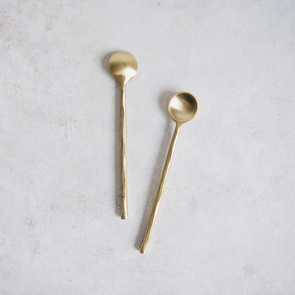 Mini Brass Stir Spoon - Elegant Stirring Utensil for Coffee, Tea & Cocktails - Perfect for Home Bar, Kitchen & Gifts