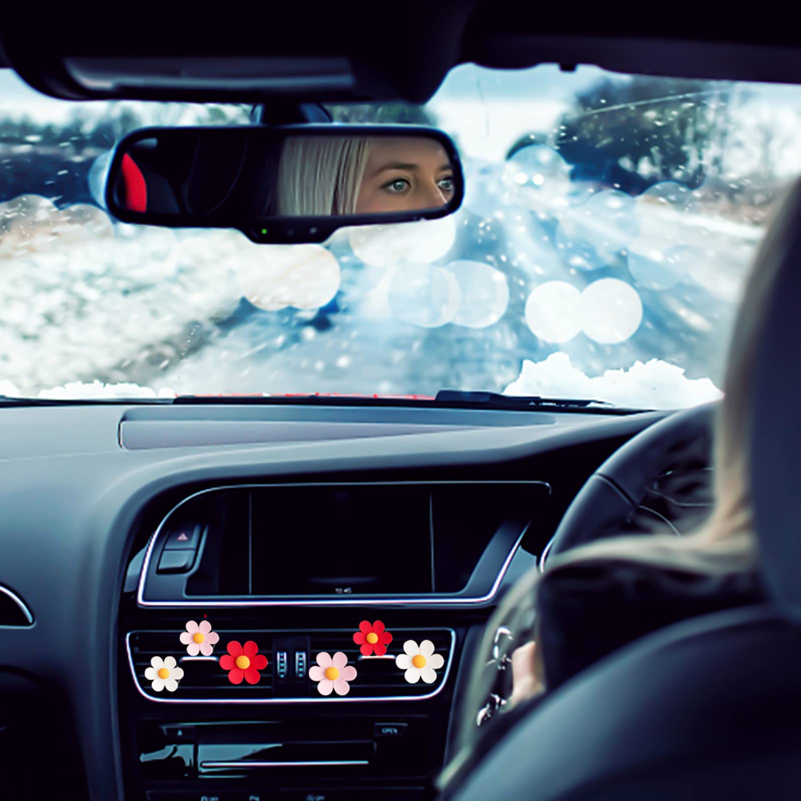 Flower Car Vent Clip Air Freshener - Cute Car Interior Accessories for Women & Girls | Car Decor, Auto Air Freshener for Home Office & Travel
