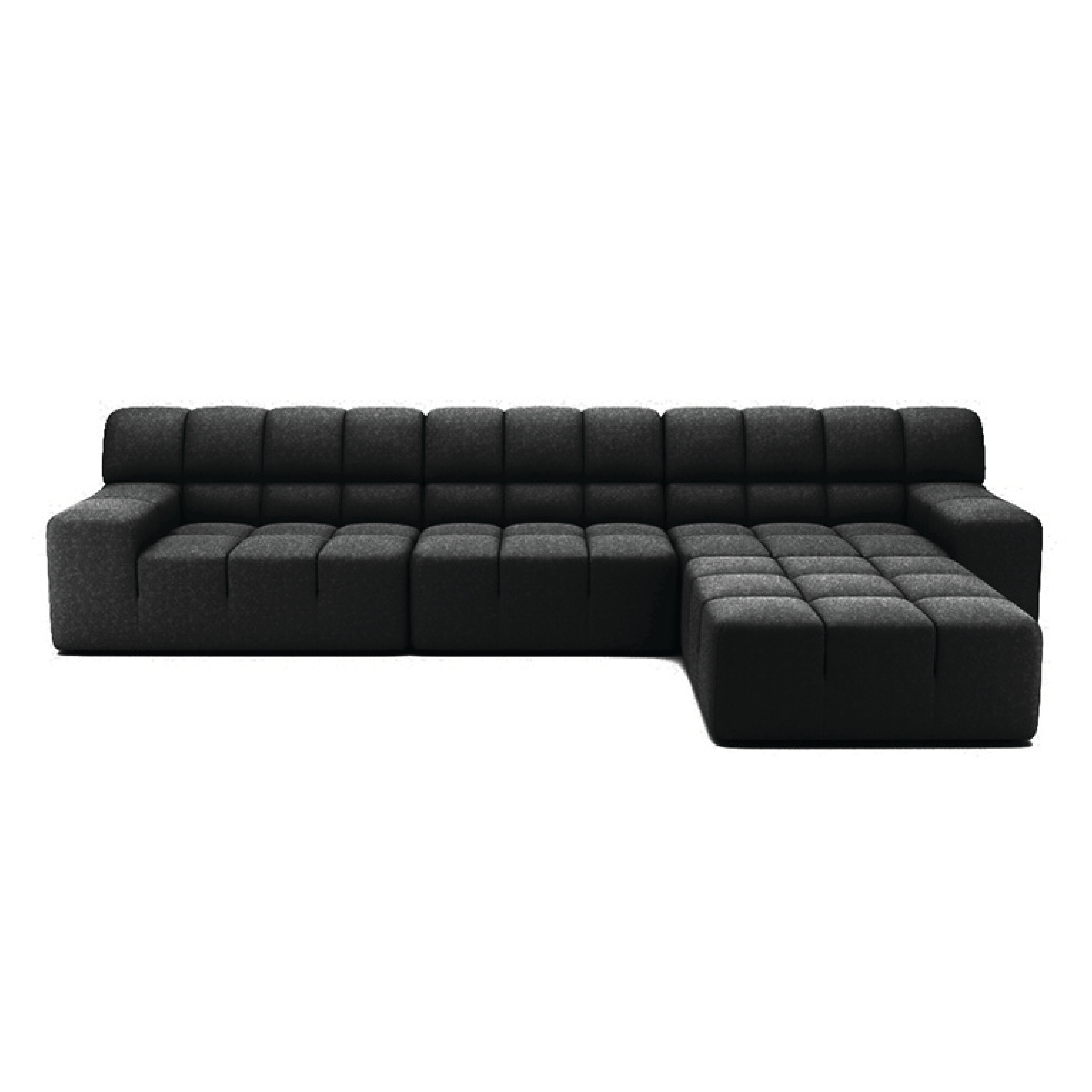 Roger 4-Seater Modular Sofa with Ottoman - Modern Sectional Couch for Living Room, Lounge & Home Theater - Comfortable L-Shaped Sofa Set with Storage Ottoman