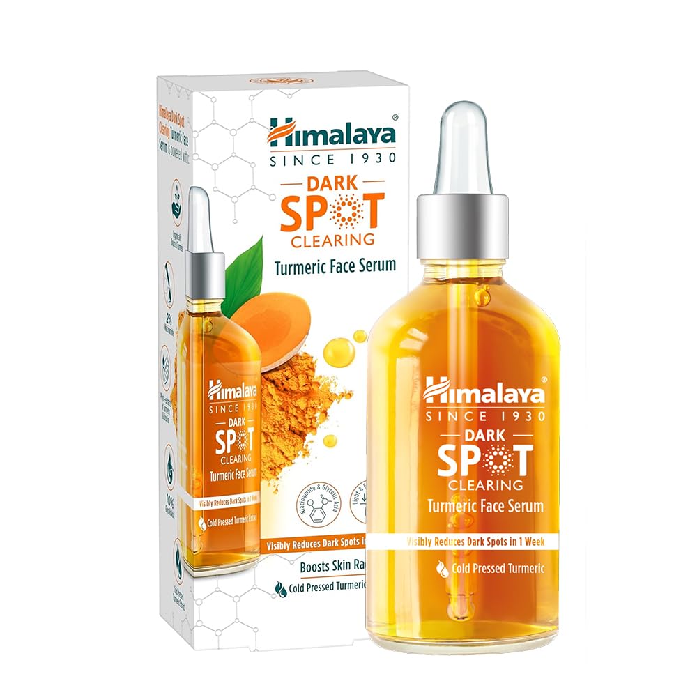 Himalaya Dark Spot Clearing Turmeric Face Serum - 10% Glycolic Acid & 2% Niacinamide - Organic Turmeric Extract for Brighter Skin - Reduces Dark Spots in 7 Days - 30ml - Perfect for Nighttime Skincare Routine & Hyperpigmentation Treatment
