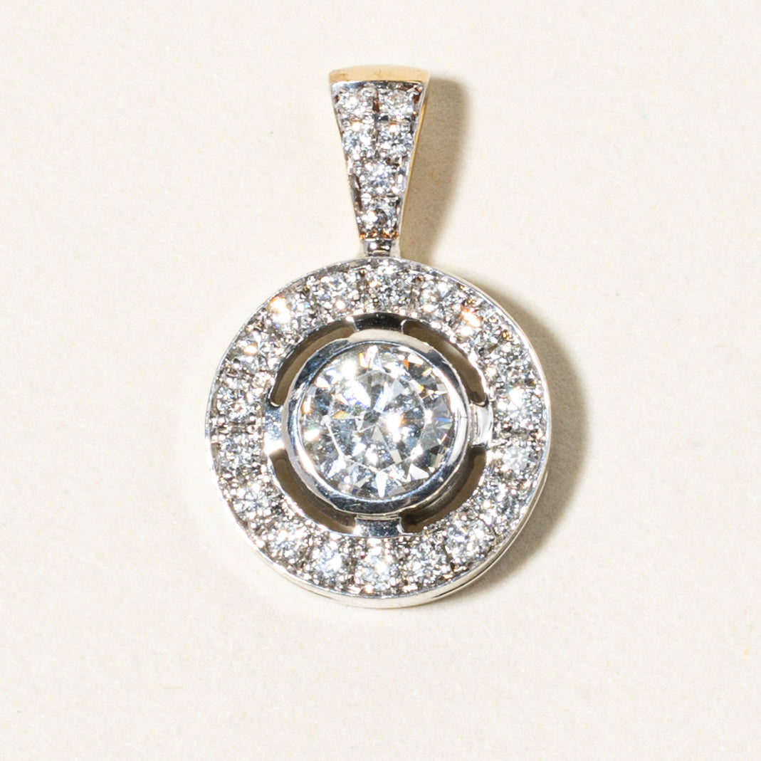 14K White Gold Diamond Open Halo Pendant Necklace - 0.85ctw G-H Color SI1-SI2 Clarity - Elegant Jewelry Gift for Women, Perfect for Weddings, Anniversaries & Special Occasions