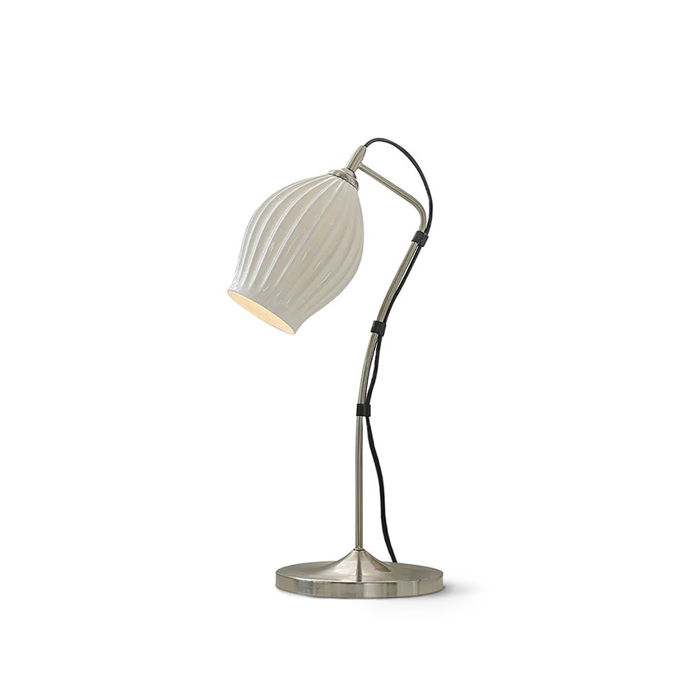 Ceramic Ribbed Table Lamp - Modern Home Decor for Living Room, Bedroom & Office - Stylish Accent Lighting for Cozy Ambiance
