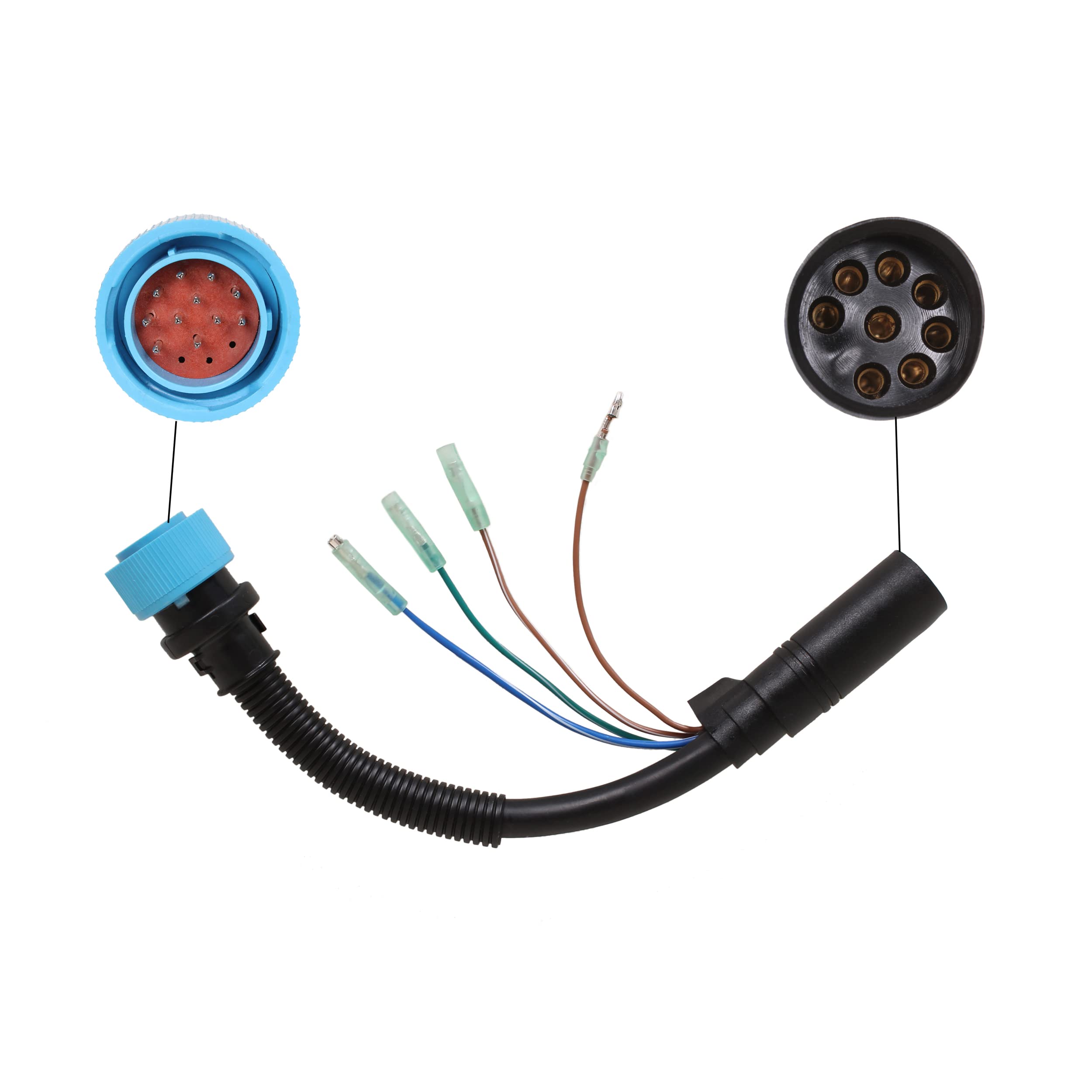 **Boat Motor Ignition Wire Adapter Harness Assembly 84-896542T01 for Mercury Mariner Quicksilver Mercruiser Outboard Engine Remote Control Box - 8 Pin to 14 Pin, 1ft (0.31m) - Perfect for Marine Engine Repairs & Upgrades**