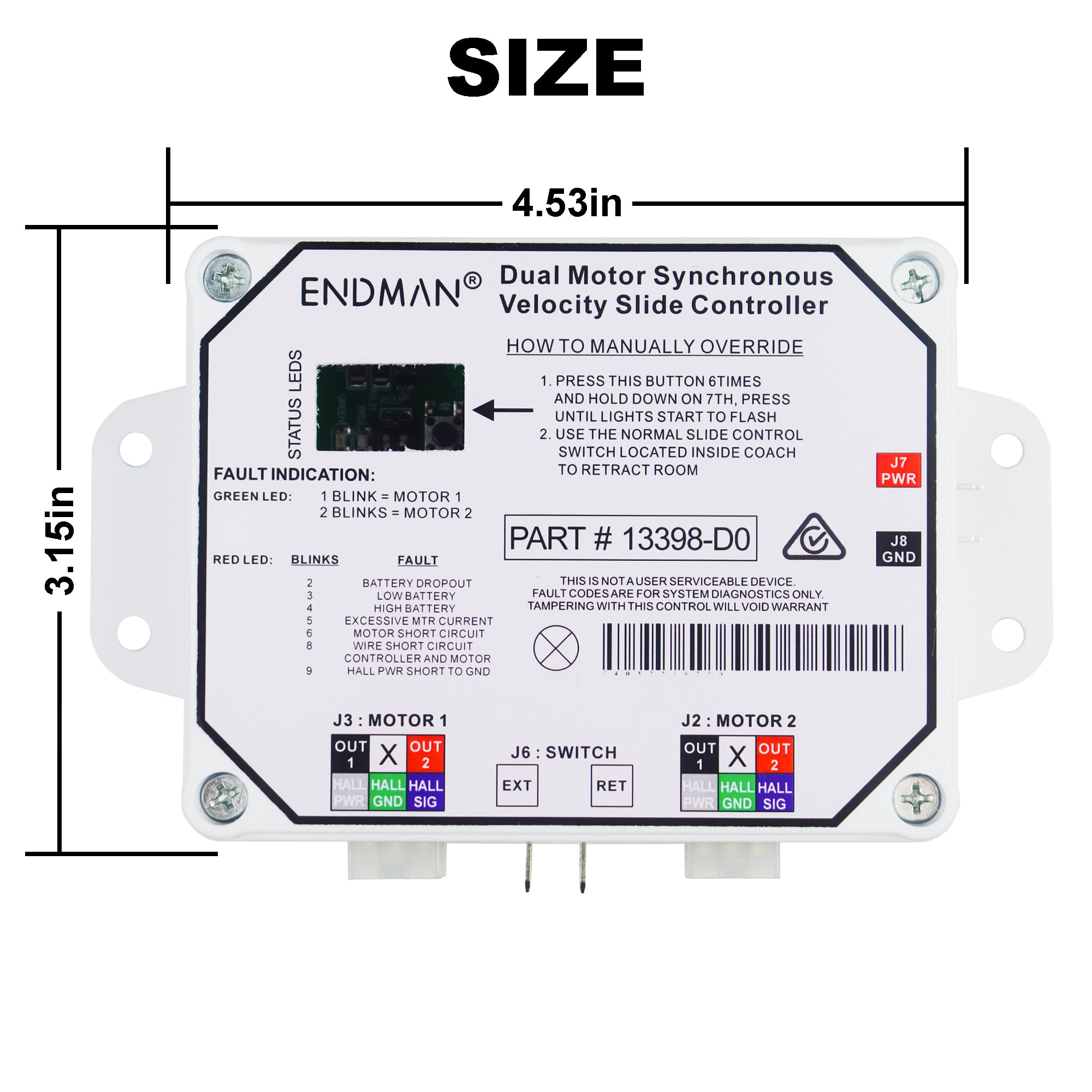Dual Synchronous Slide Out Controller - Replacement for Lippert V-Sync II & 211852, Compatible with Dual Motor RV Slide Systems | Perfect for RV Slide Out Mechanism Repair and Maintenance