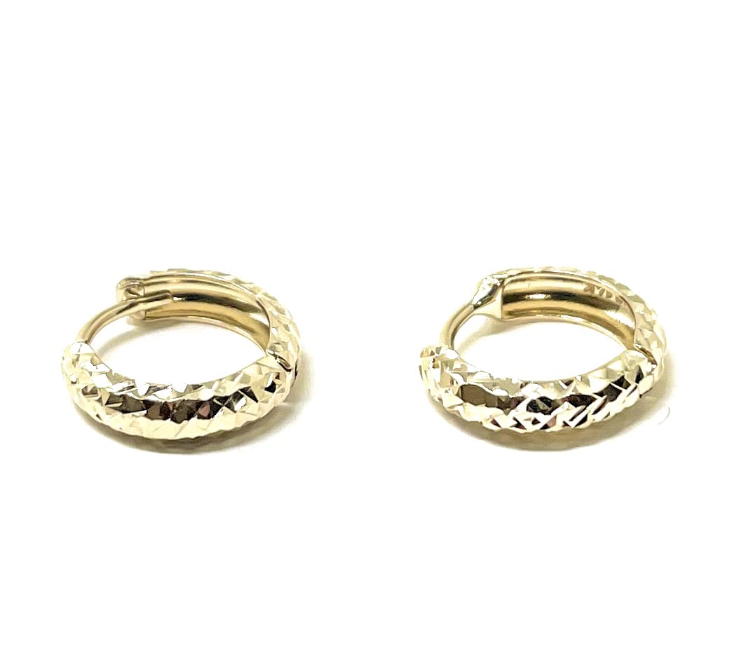 14K Solid Gold Huggie Hoop Earrings for Women & Men - 3mm Tube Hoops, Minimalist Everyday Jewelry - Perfect for Work, Date Night & Gifts