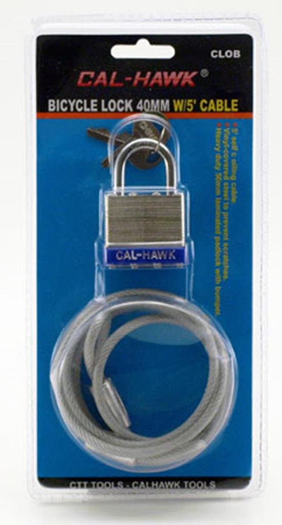 Cal Hawk Tools CLOB Heavy Duty Bicycle Lock - Secure Bike U-Lock with Anti-Theft Protection for Outdoor Cycling, Commuting & Urban Use