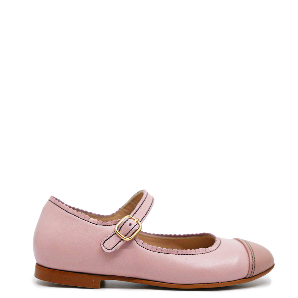 Blublonc Pink Captoe Mary Jane Shoes for Women - Classic Comfortable Ballet Flats with Bow Detail - Perfect for Work, Office, and Casual Outfits