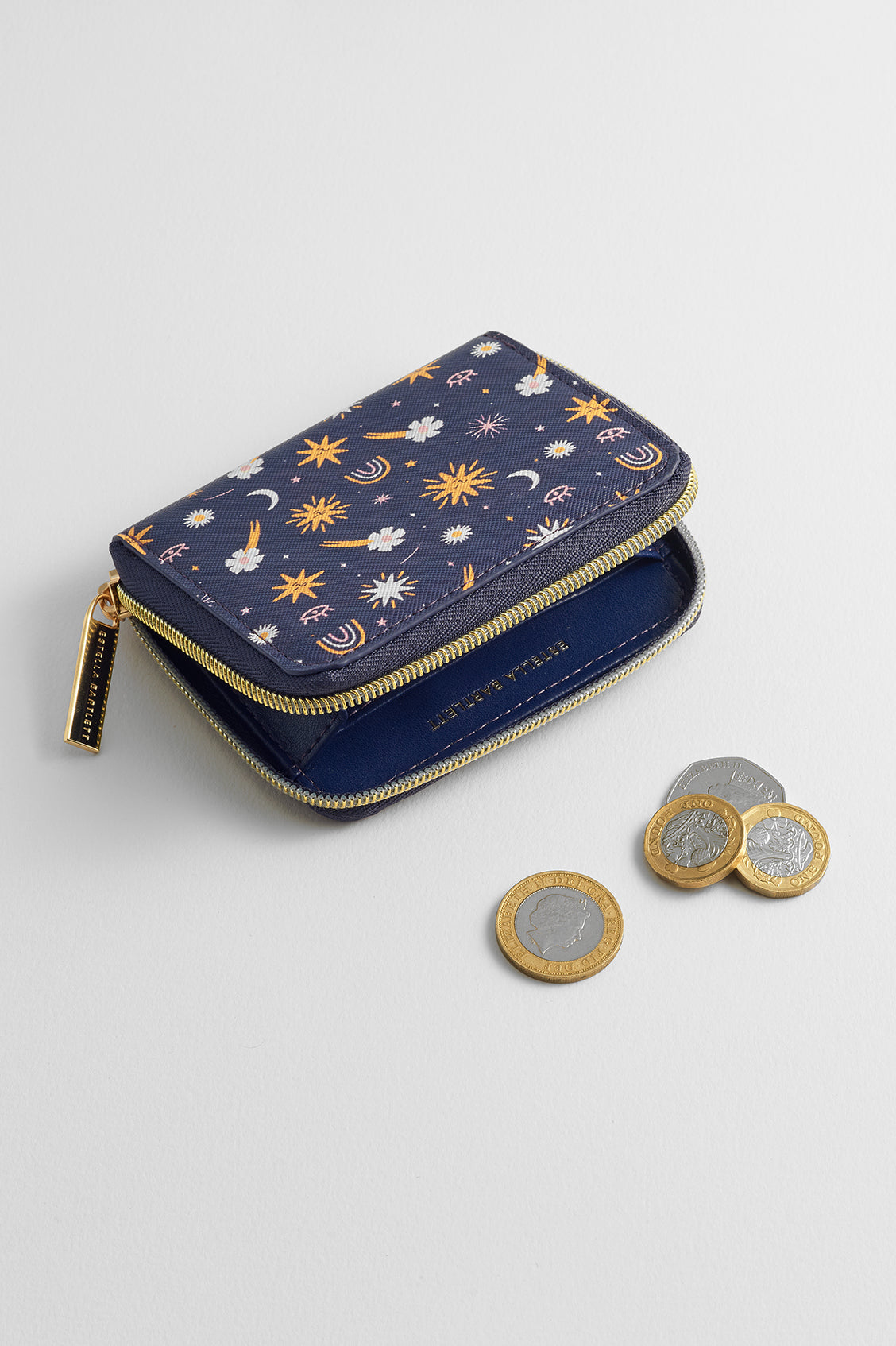 Ebay X Charly Clements Navy Icons Print Zip Around Purse EBP5388 - Stylish Crossbody Bag for Women, Fashionable Everyday Use & Travel Accessory