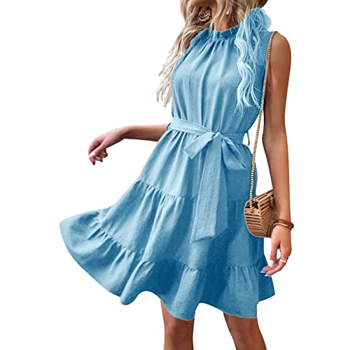B-lake Blue Flowy Ruched Dress