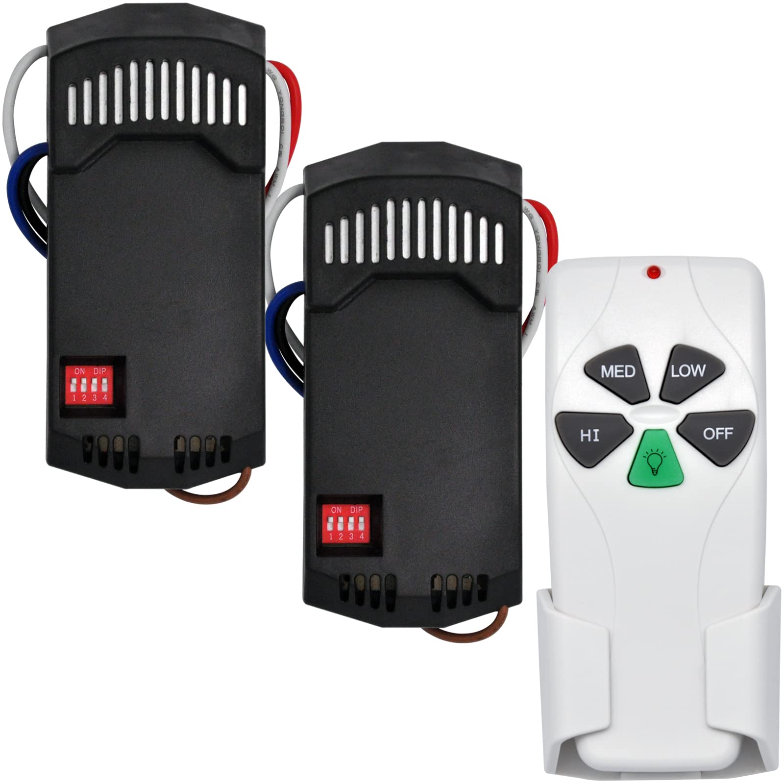 Universal Ceiling Fan Remote Control Kit 53T + FAN28R - Replacement for Harbor Breeze, Hunter, Hampton Bay - Compatible with FAN-53T, 2AAZPFAN-53T, FAN-11T, KUJCE9103, UC7030T - Perfect for Bedroom, Living Room, and Outdoor Patio Fans