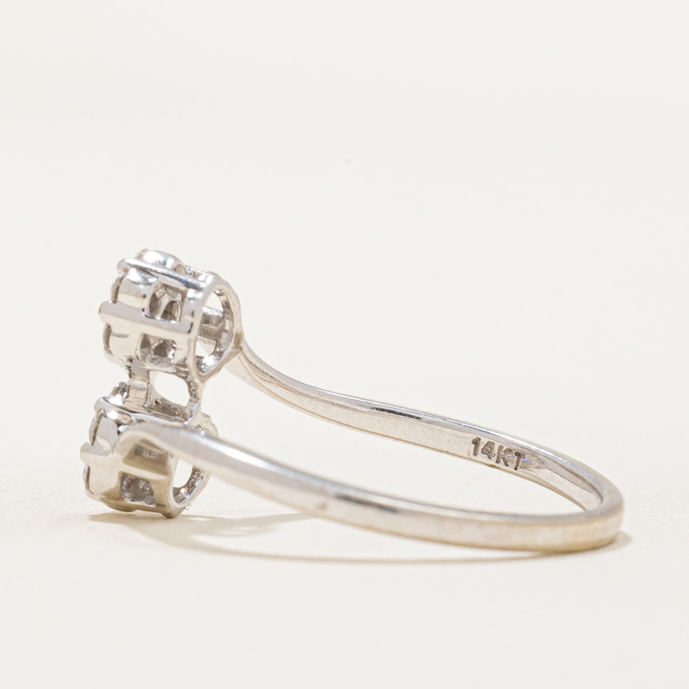 0.32ctw Cluster Bypass Ring - Size 7.75 - Elegant Stackable Wedding Band for Women - Perfect for Bridal Jewelry, Anniversary Gifts & Everyday Wear