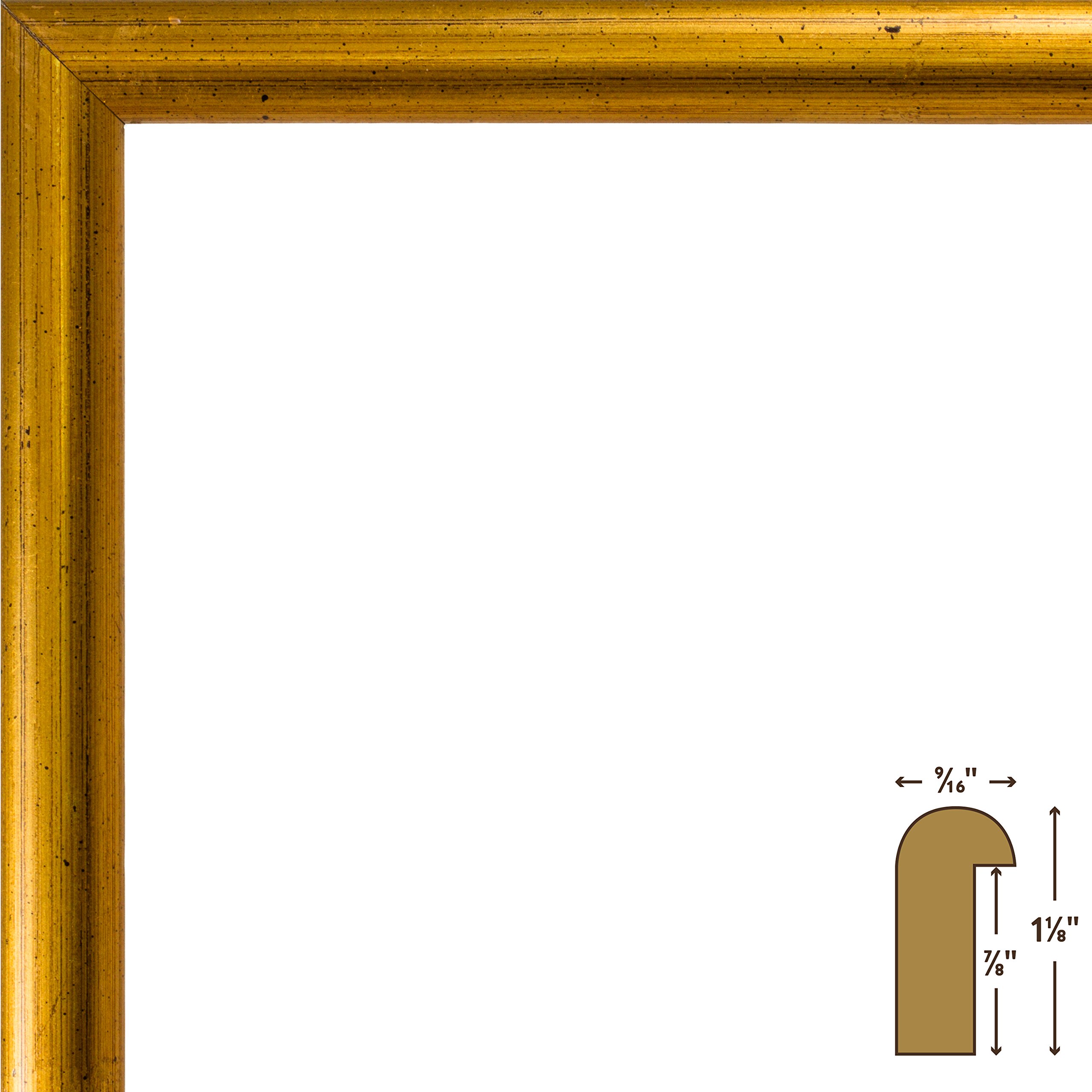 Craig Frames Bullnose Antique Gold Picture Frame 16x22 Inch - Elegant Wall Decor for Living Room, Bedroom & Office Photos