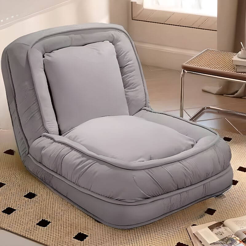 Stylish White/Rose Reclining Lounge Chair with Cushioned Back & Removable Slipcover - Perfect for Living Room, Bedroom or Patio Relaxation