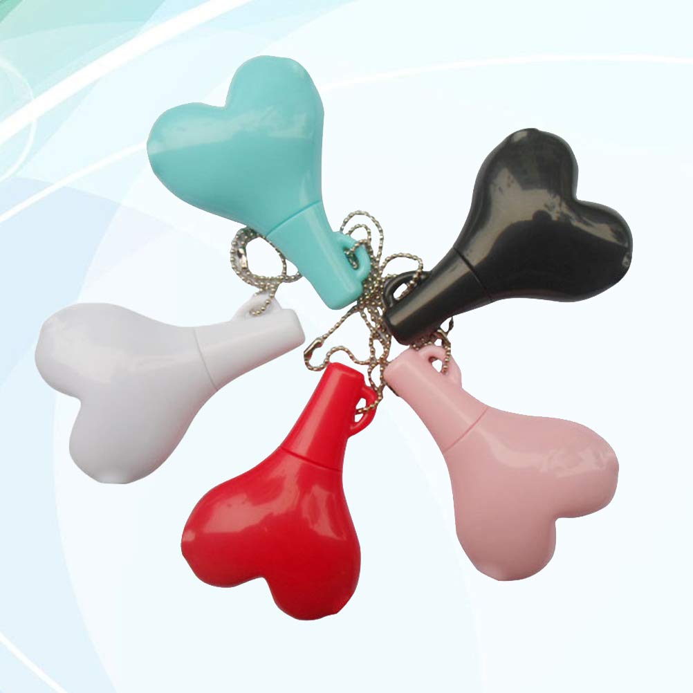 5-Pack Heart-Shaped 3.5mm Headphone Splitter - Male to 2 Female Audio Jack Adapter (White, Pink, Red, Blue, Black) - Portable Keychain Earphone Splitter for Sharing Music with Friends, Travel, Gaming & Movie Watching
