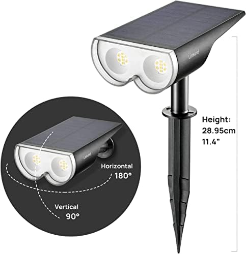 Linkind StarRay Solar Spot Lights Outdoor - 6 Pack IP67 Waterproof Landscape Lights with 30% High Efficiency, 3000K Warm White for Garden, Yard & Pathway - Auto Dusk to Dawn Sensor for Energy Saving