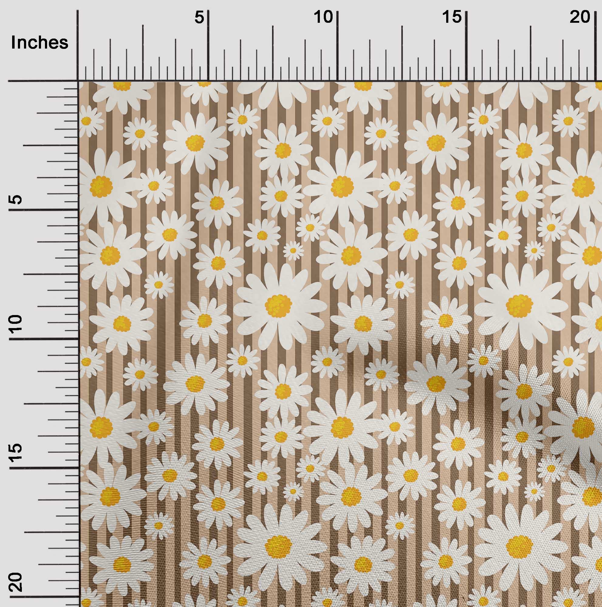 oneOone Cotton Cambric Tawny Brown Floral Printed Fabric by The Yard - 56 Inch Wide for DIY Clothing, Dresses, Quilting & Home Decor Sewing Projects