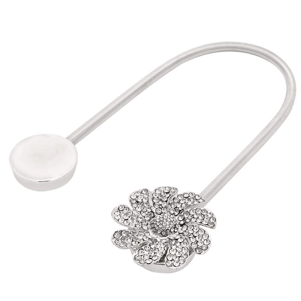 Strong Magnetic Curtain Tiebacks - Alloy Flower Buckle Window Drapery Holdbacks, Decorative Rope Accessories for Living Room & Bedroom