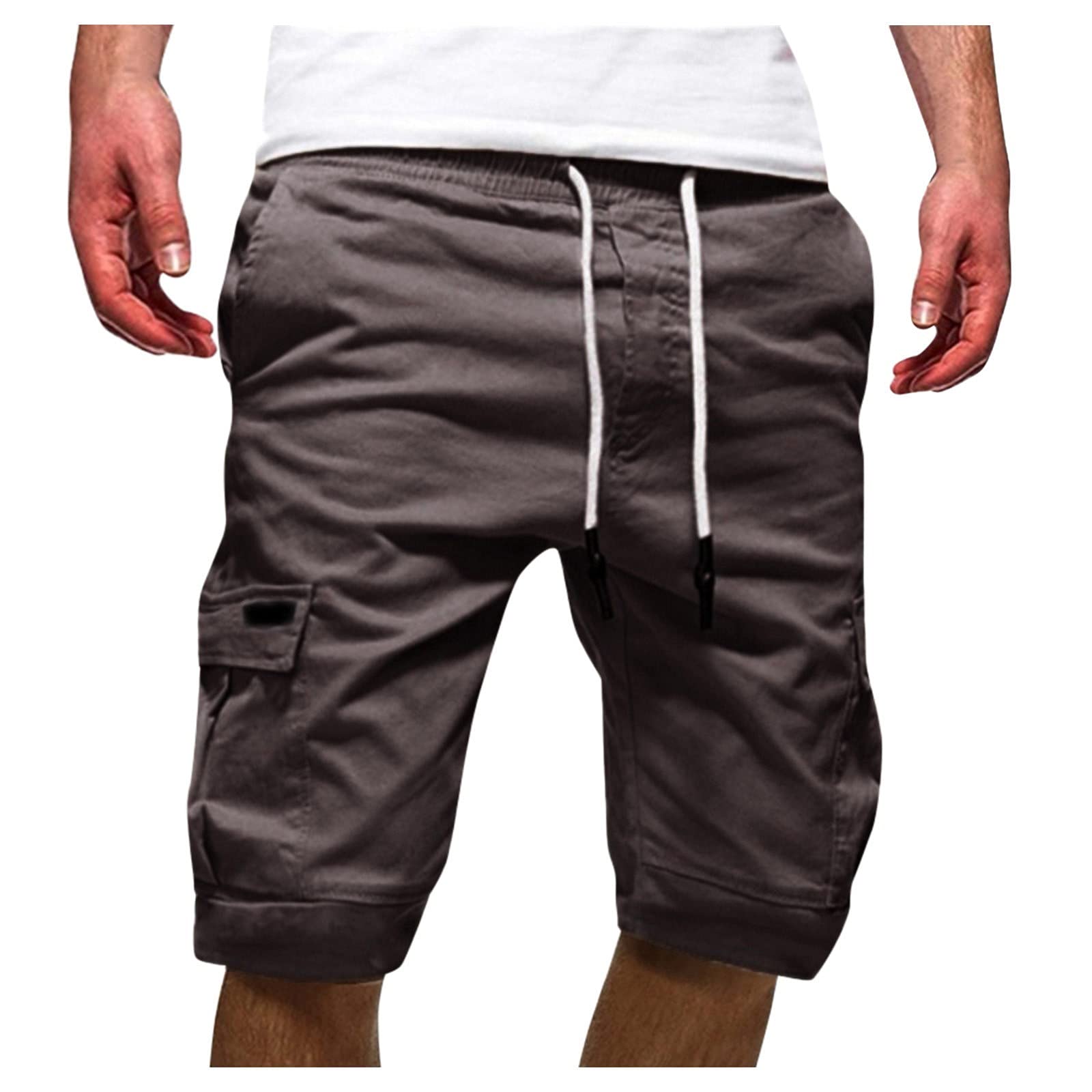 Vintage Cargo Pants for Men - Summer Casual Baggy Cargo Shorts with Multiple Pockets | Plus Size Workwear & Outdoor Adventure Shorts for Hiking, Camping and Streetwear Fashion