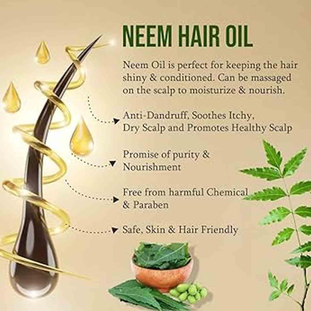 Janyvia Neem Herbal Hair Oil - 100ml for Hair Fall Control, Dandruff Treatment & Scalp Care | Natural Hair Growth Solution for Dry, Damaged Hair | Perfect for Daily Use & Hair Massage Therapy