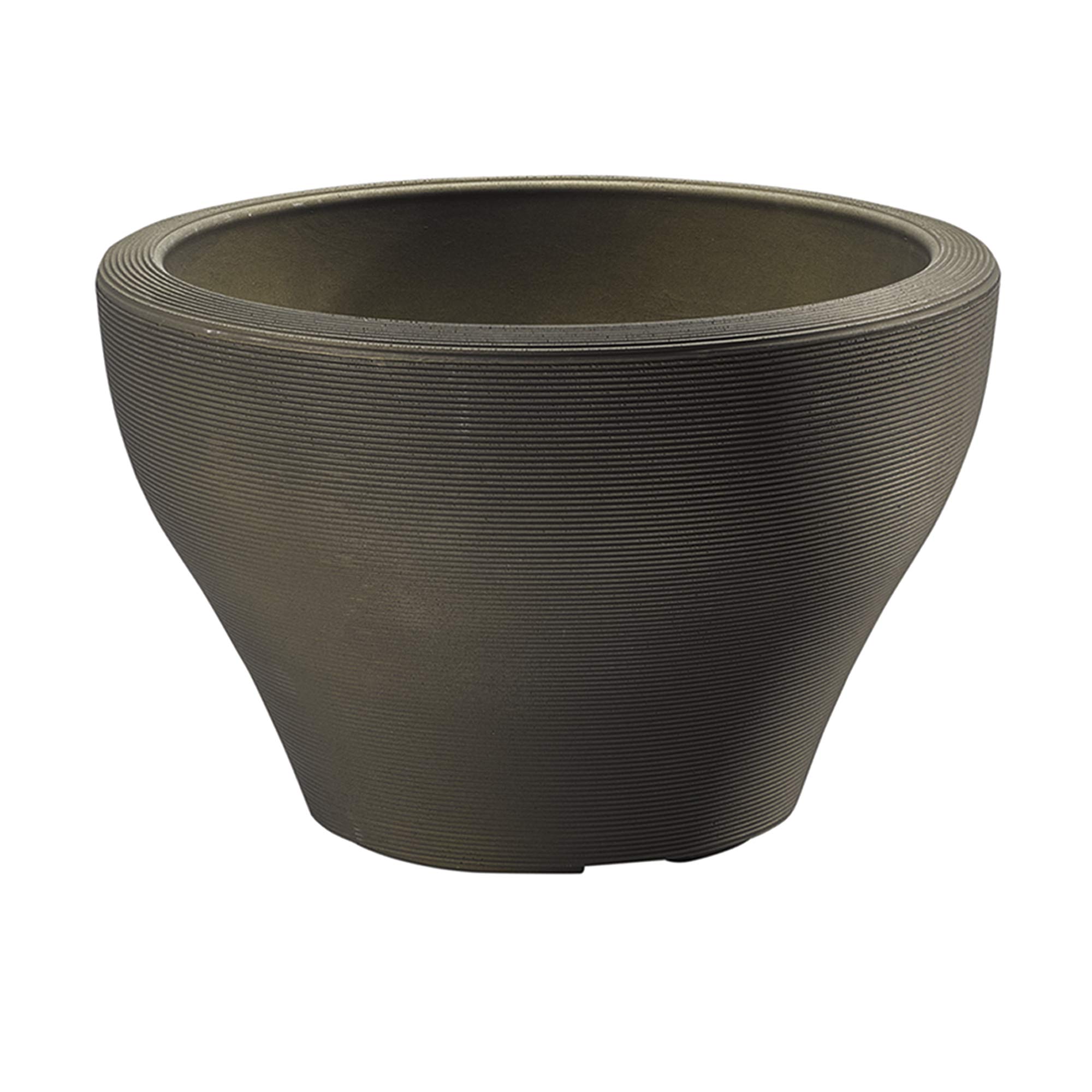 Crescent Garden Juno Planter - 20 Inch Round Indoor/Outdoor Flower Pot with Drainage Hole, Modern Old Bronze Plant Pot for Houseplants & Garden Decor - Perfect for Living Room, Patio, and Office Plants