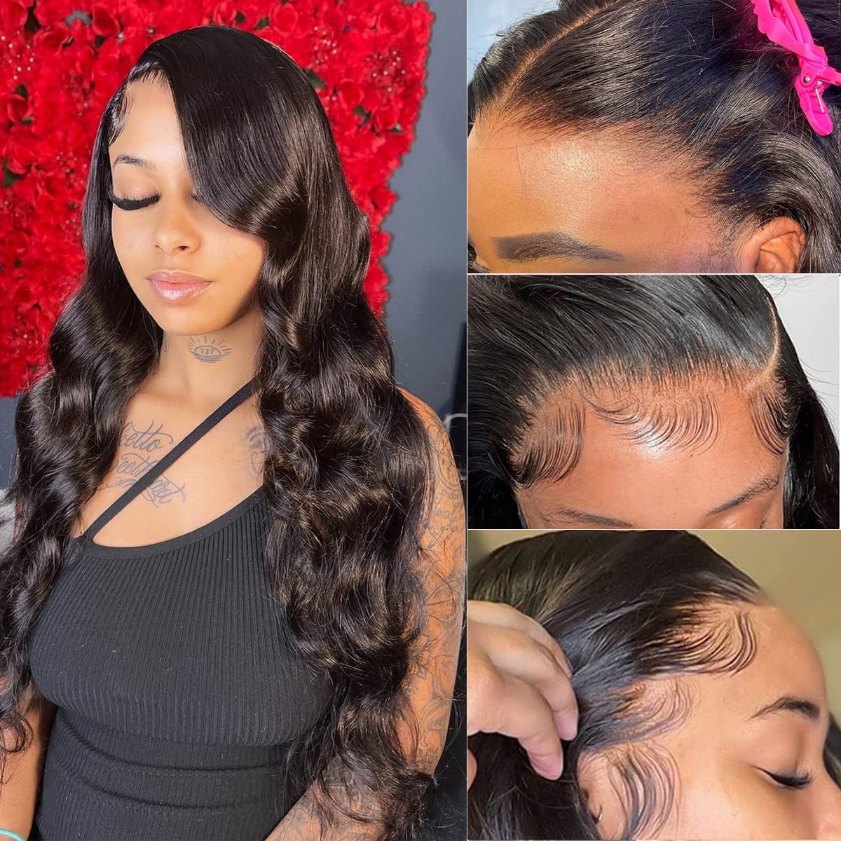 Glueless 13x4 Lace Front Wigs Human Hair - Body Wave Pre Cut Lace Wigs with Baby Hair for Black Women | 20 Inch 150% Density Natural Color | Easy Wear & Go for Beginners | Perfect for Daily Wear, Parties & Special Occasions