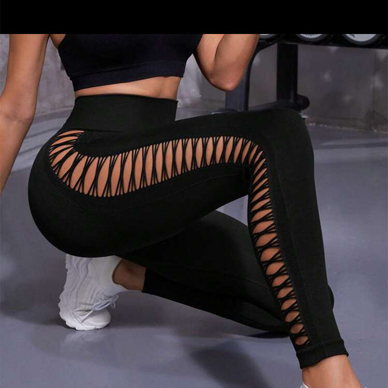 High Waist Hollow Tie-Dye Yoga Pants for Women - Seamless Butt Lifting Workout Leggings, Gym Fitness Running Sports Tights | Perfect for Yoga, Pilates & Lounge Wear