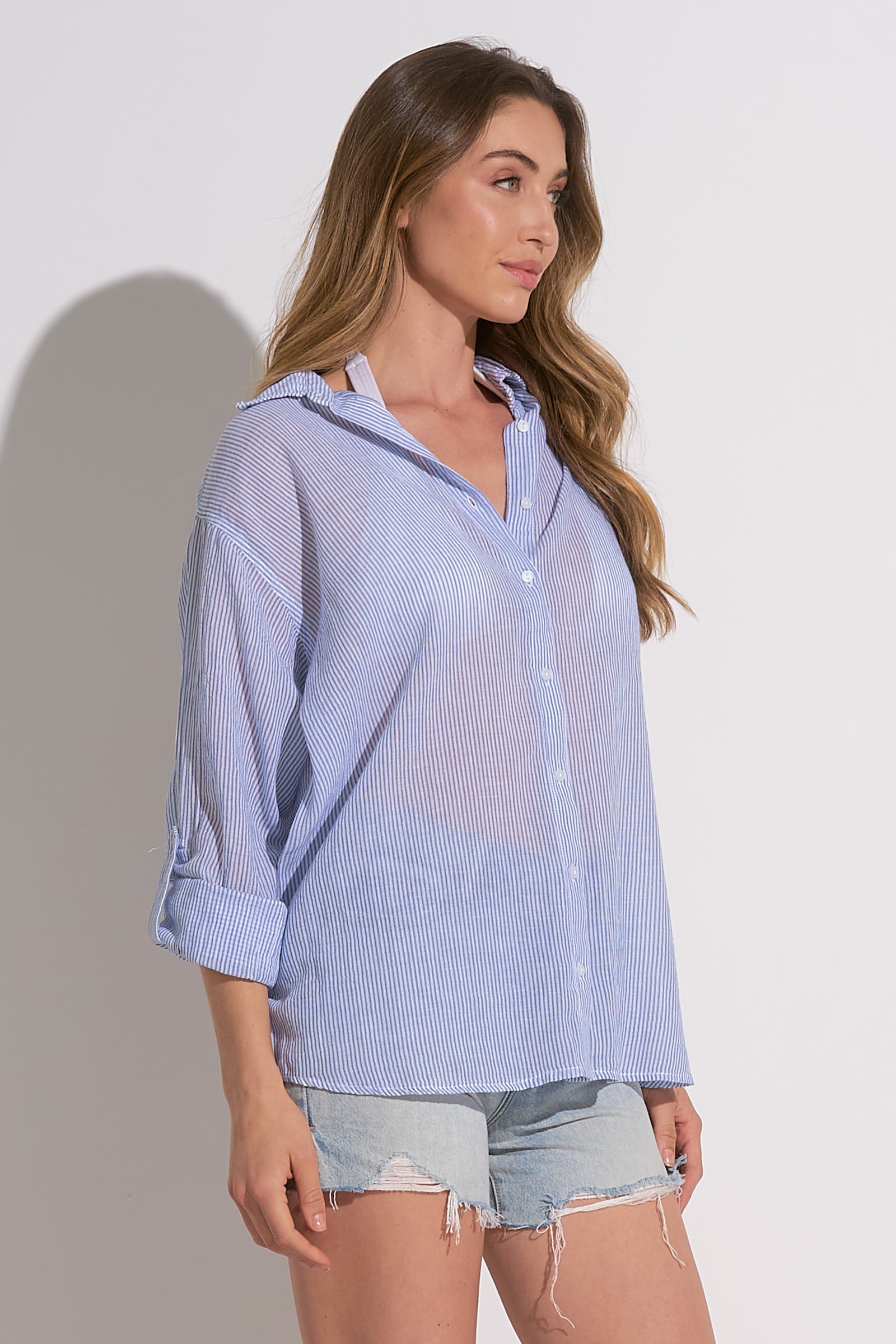 Resort Button Down Shirt with Heart Graphic - Casual Summer Beachwear for Women | Perfect for Vacations, Dates & Outdoor Activities