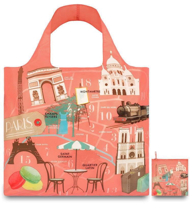 LOQI Tote Bag URBAN Collection by Melissa Mackie - Stylish Reusable Shopping Bag for Groceries, Work & Travel | Eco-Friendly Foldable Tote for Women & Men